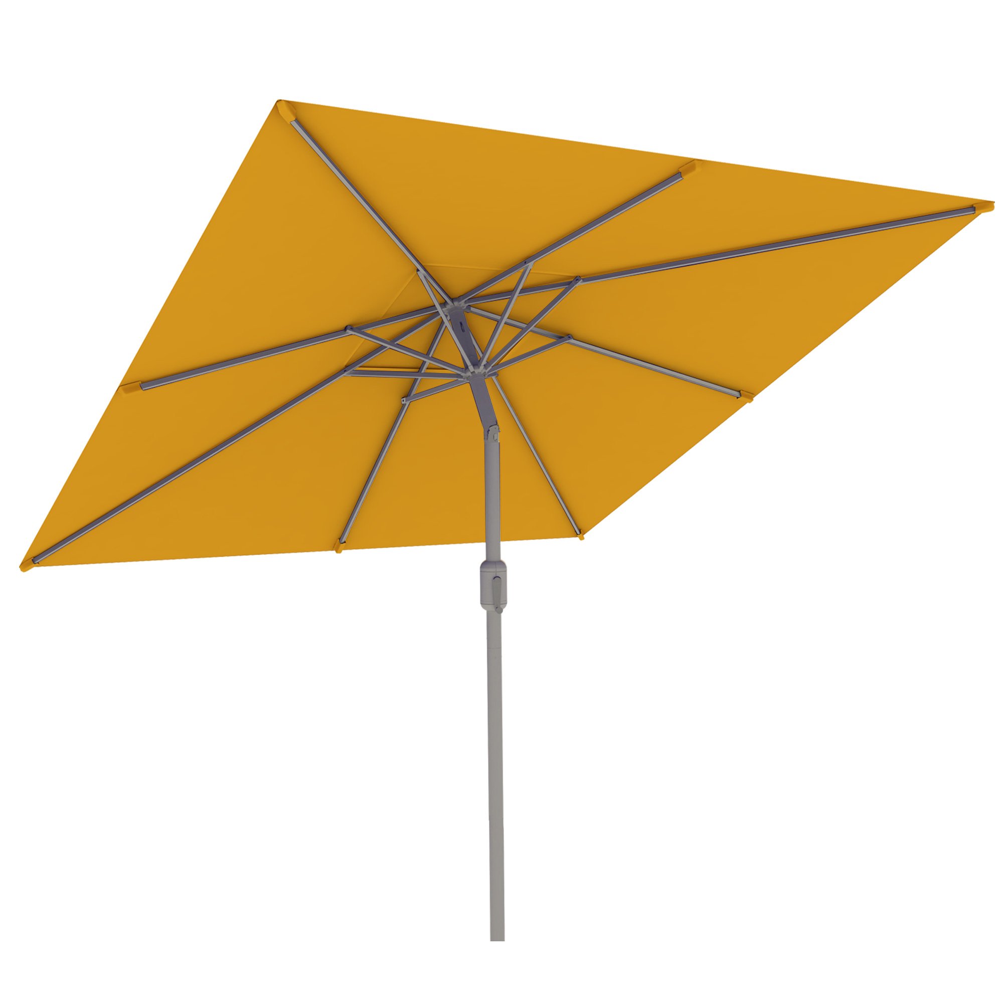 Parasol interpara | 3 x 3 m, carré, jaune | armature, argenté