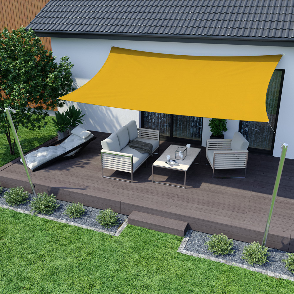 Voile d'ombrage - Polyester / Imperméable | 3,0 x 2,0 m, rectangulaire, jaune