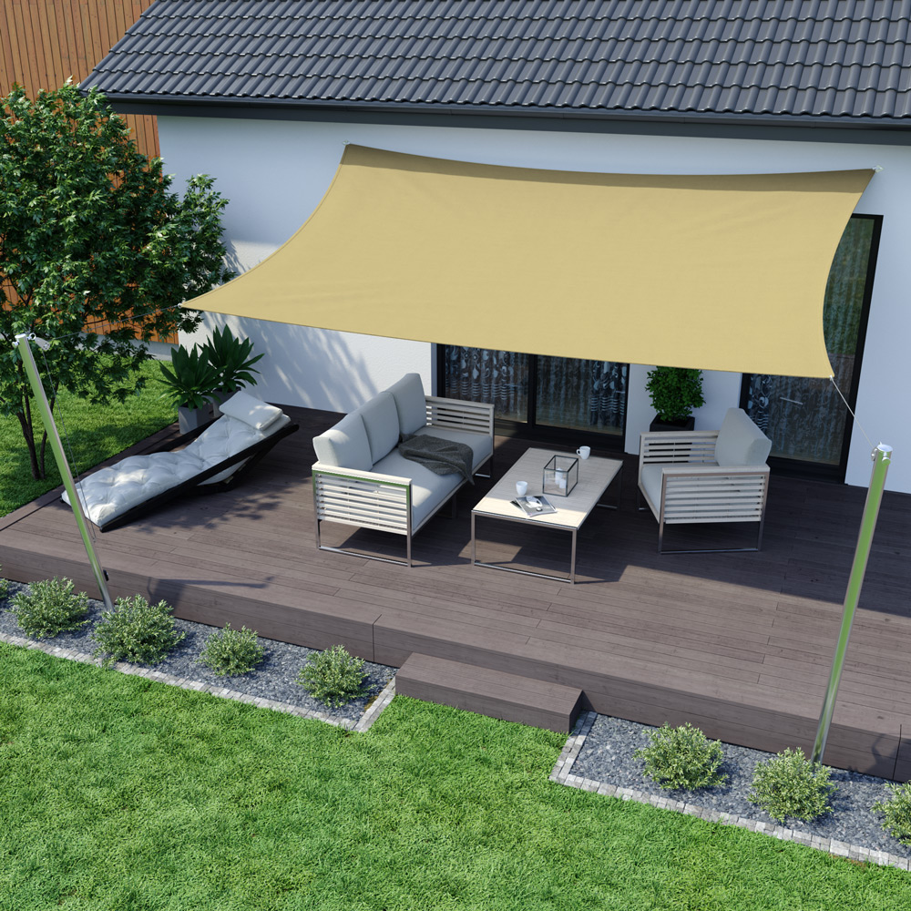 Voile d'ombrage - Polyester / Imperméable | 3,0 x 2,0 m, rectangulaire, sable