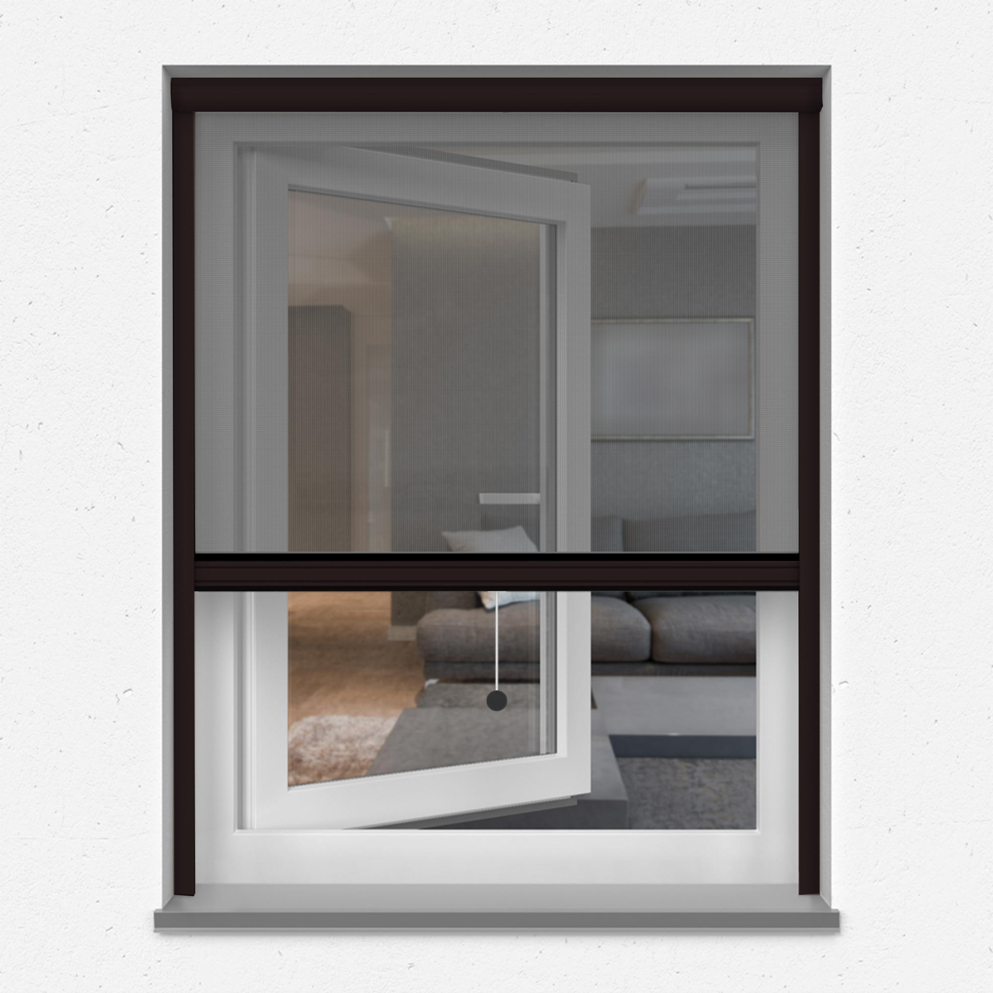 Moustiquaire enroulable verticale 4 en 1 Zanzara | Cadre en aluminium, 70 x 130 cm, anthracite