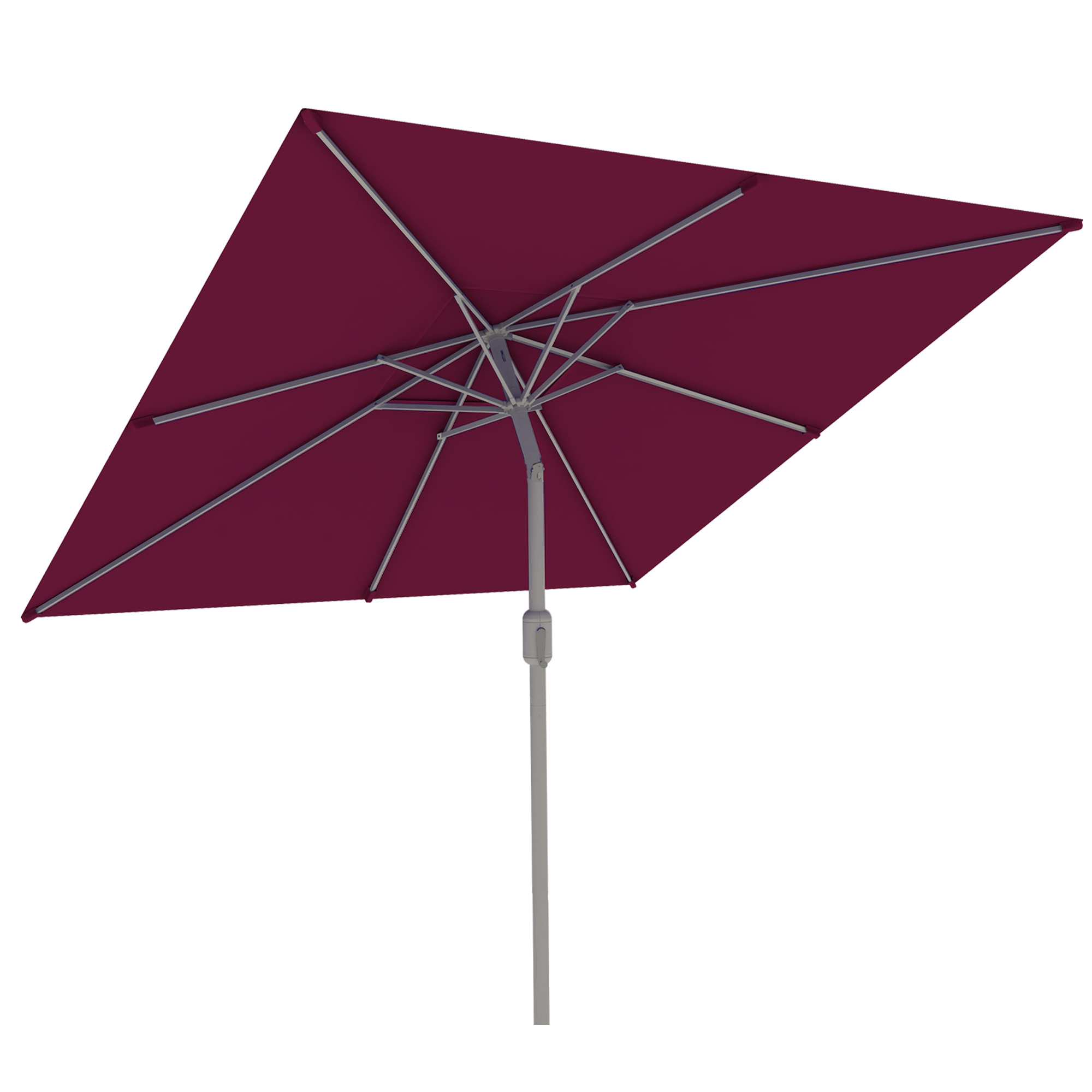 Parasol interpara | 3 x 3 m, carré, bordeaux | armature, argenté