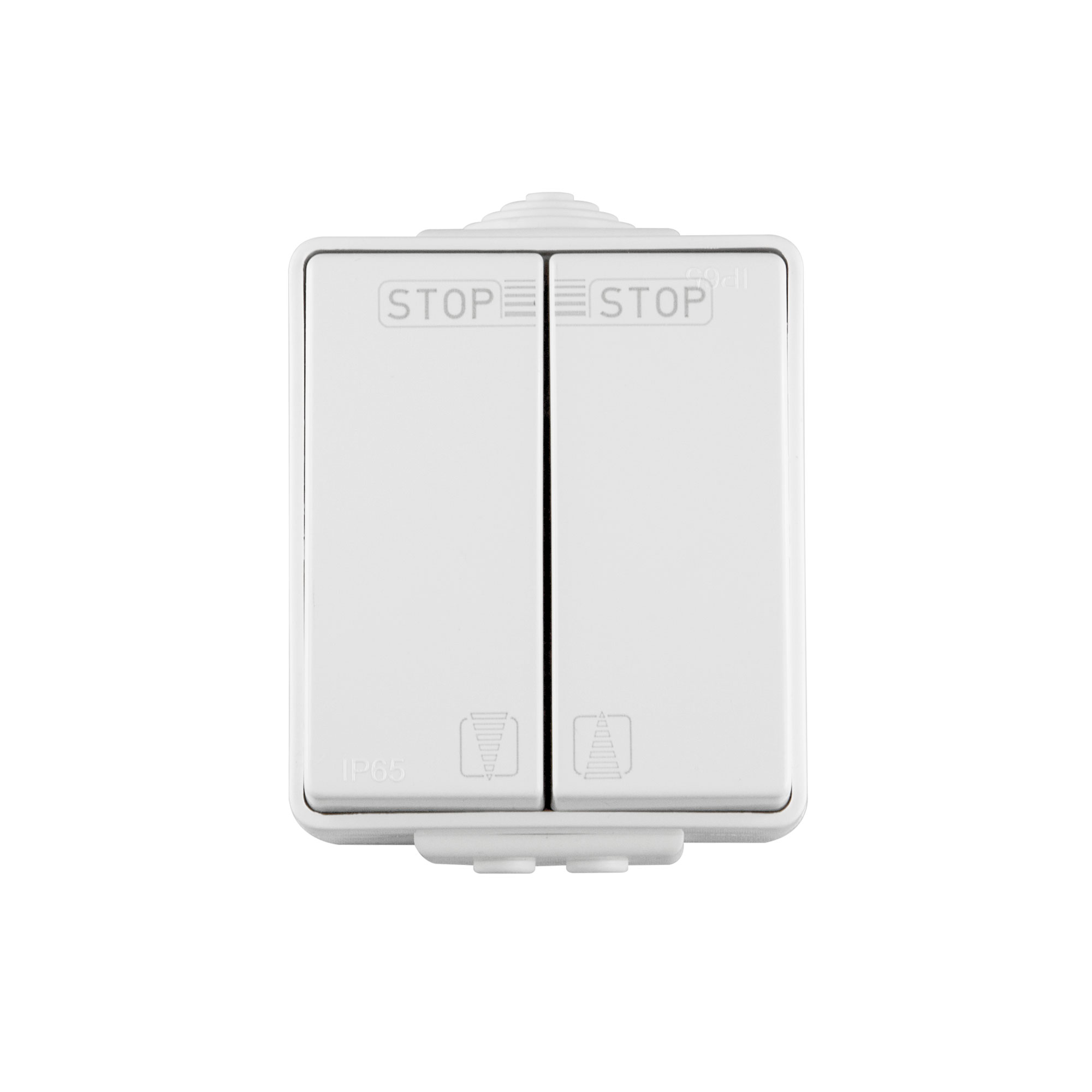 Interrupteur de stores pour pièces humides IP65 | Interrupteur en saillie / à bascule / blanc