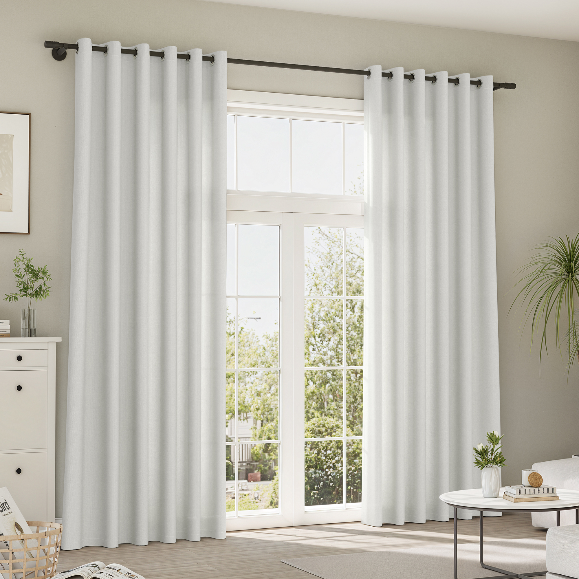 Rideaux et voilages Pure Line | Samt, occultant, blanc