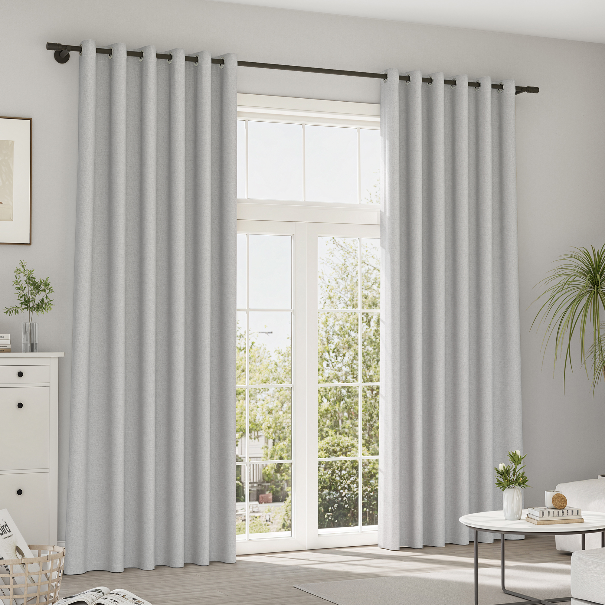 Rideaux et voilages Pure Line | Structur, obscurcissement total, gris clair
