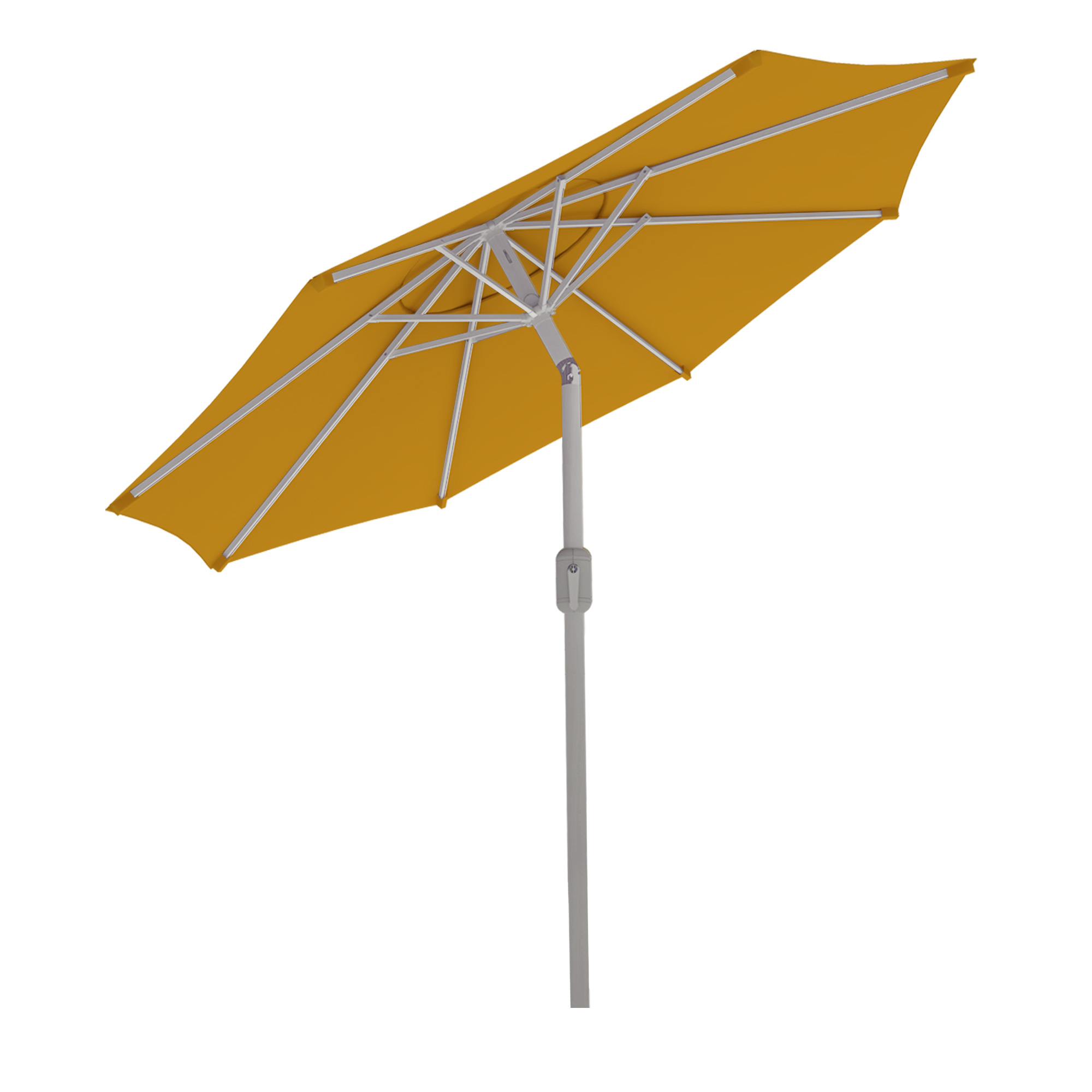 Parasol interpara | 3,5 m, rond, jaune | armature, argenté