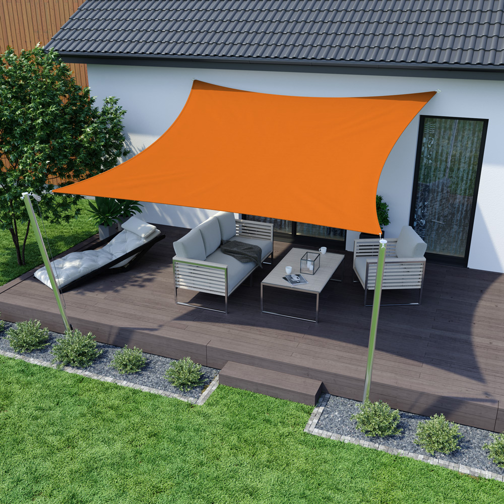 Voile d'ombrage - Polyester / Imperméable | 3,0 x 3,0 m, carré, orange