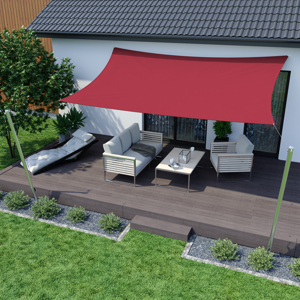 Voile d'ombrage - Polyester / Imperméable | 3,0 x 2,0 m, rectangulaire, bordeaux