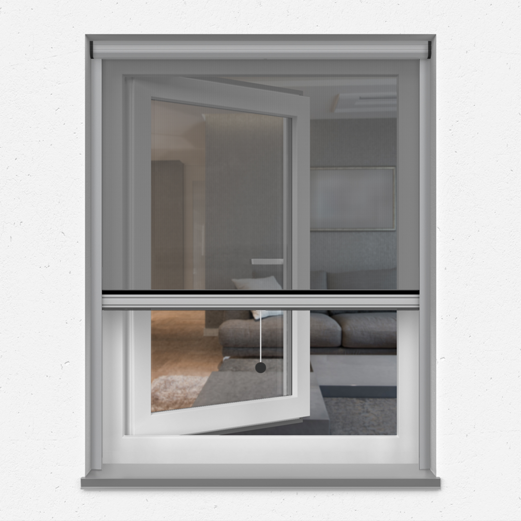 Moustiquaire enroulable verticale 4 en 1 Zanzara | Cadre en aluminium, 70 x 130 cm, argenté