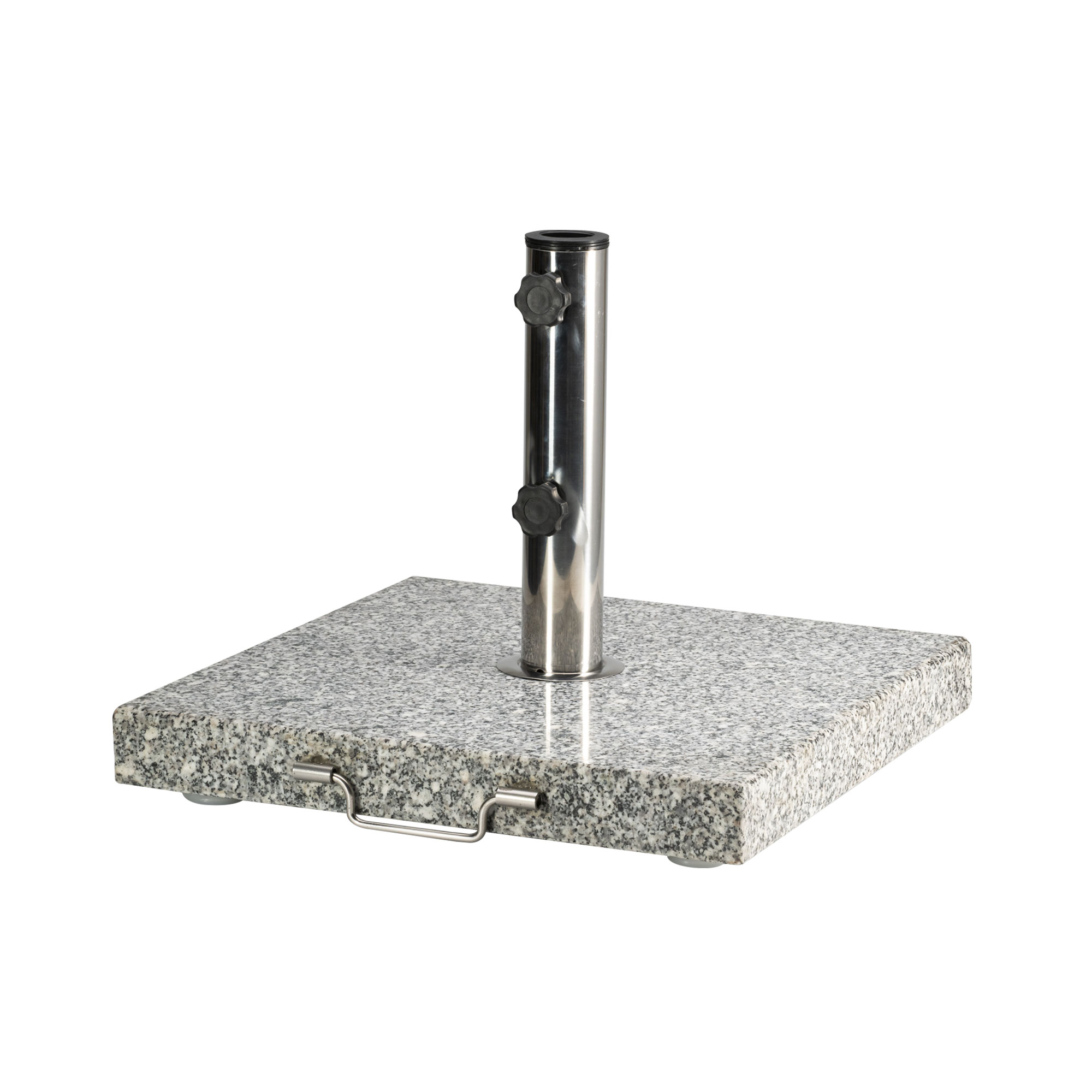 Pied de parasol en granit avec roulettes | carré