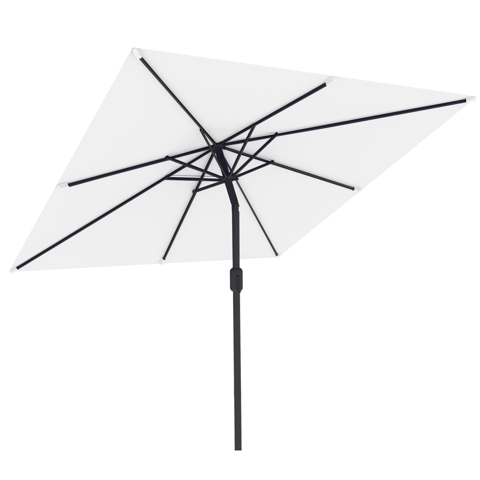 Parasol interpara | 3 x 3 m, carré, blanc | armature, anthracite