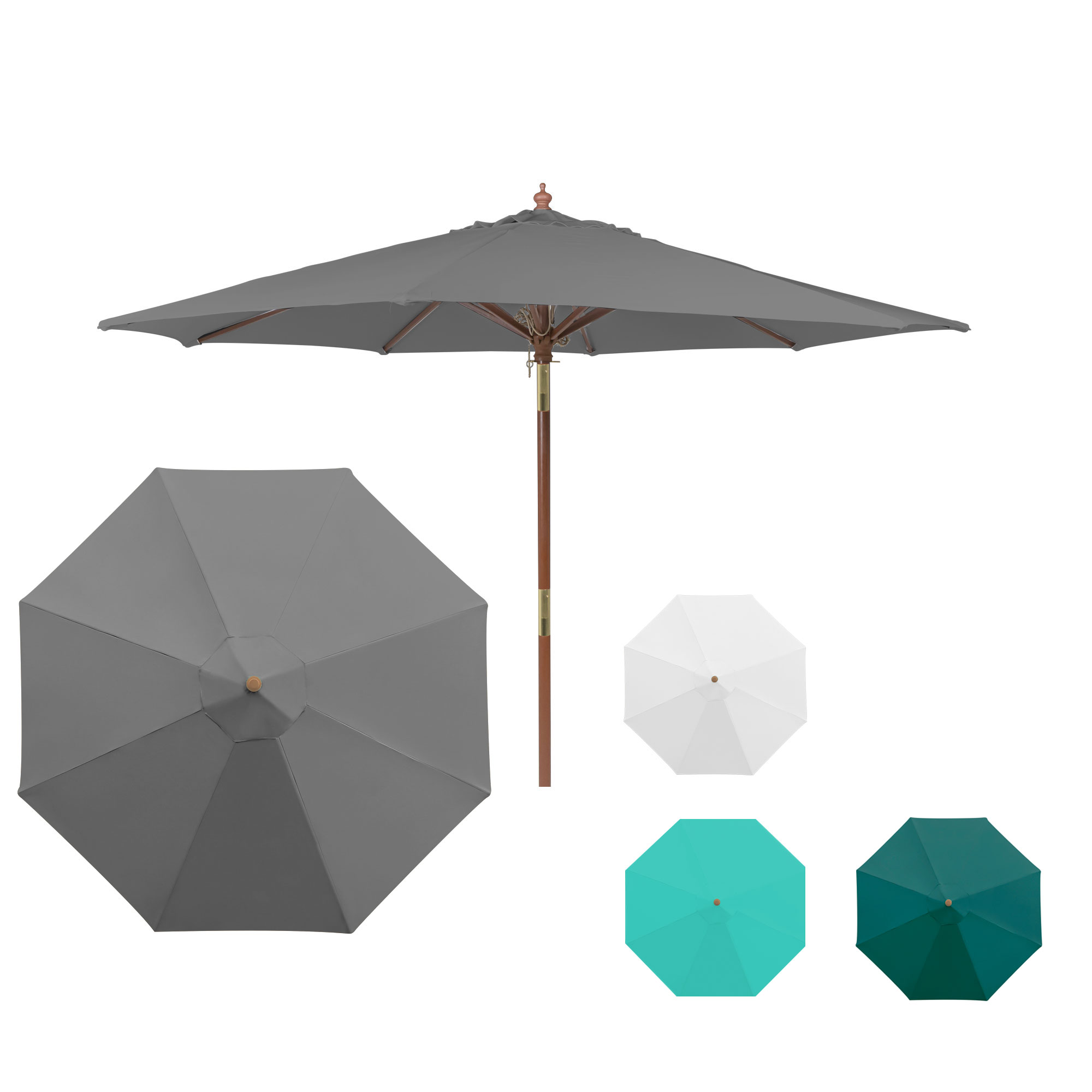 Parasol pliable paramadera | 3 m, rond, gris