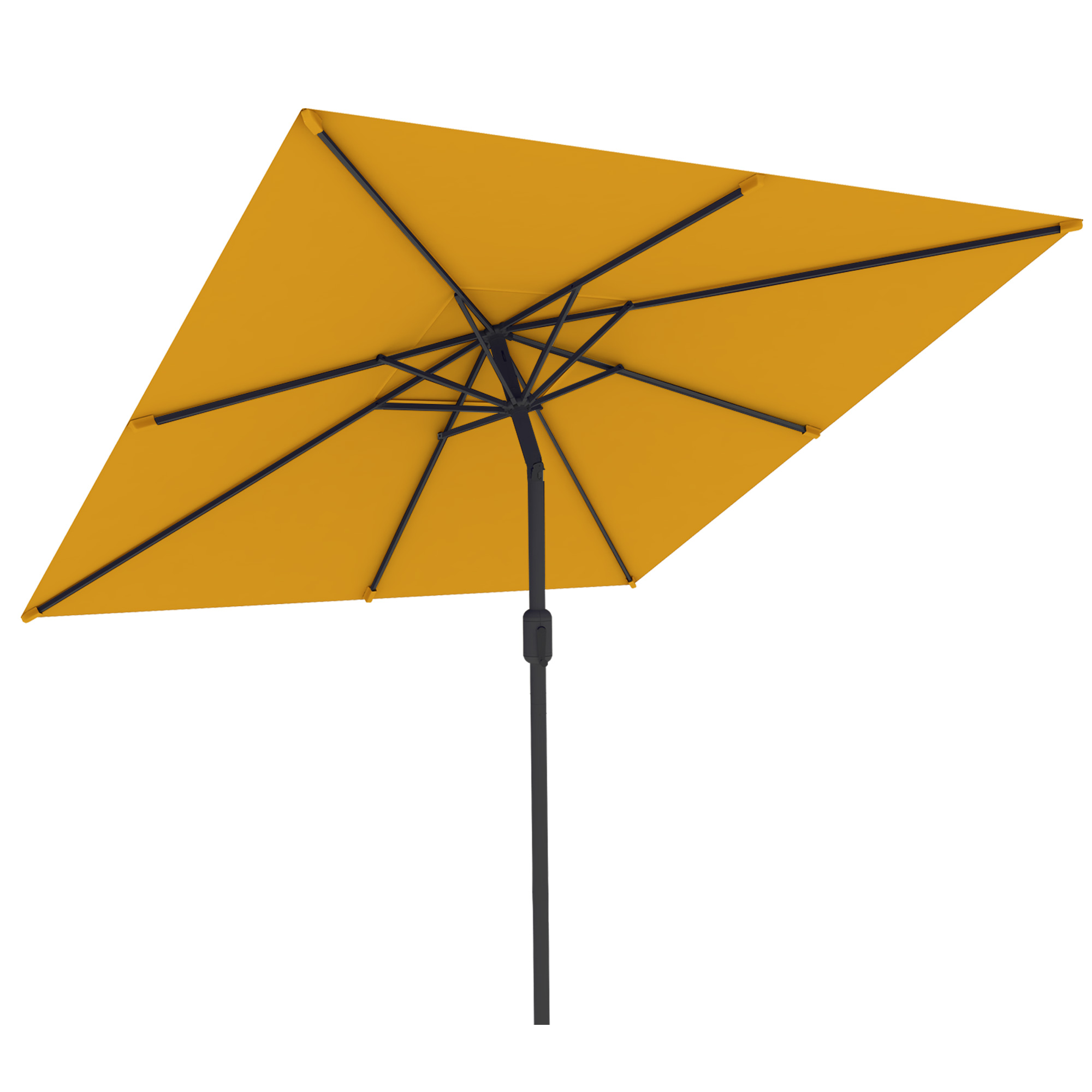 Parasol interpara | 3 x 3 m, carré, jaune | armature, anthracite
