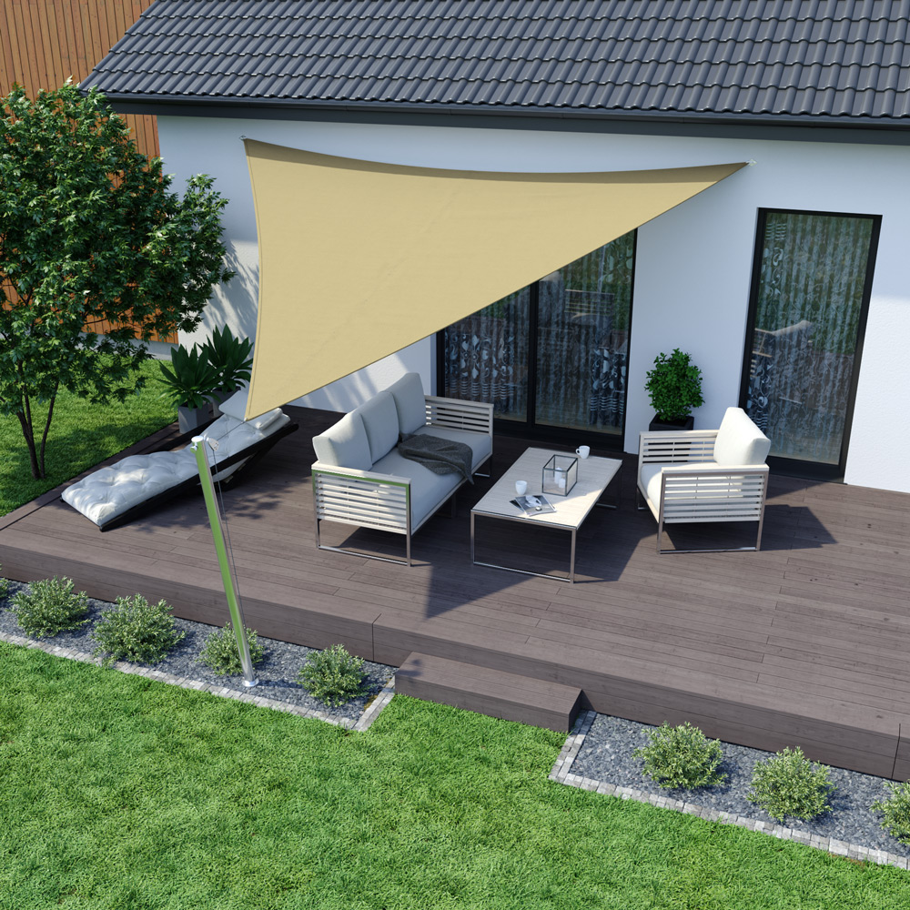 Voile d'ombrage - Polyester / Imperméable | 4,0 x 4,0 x 4,0 m, triangulaire, sable