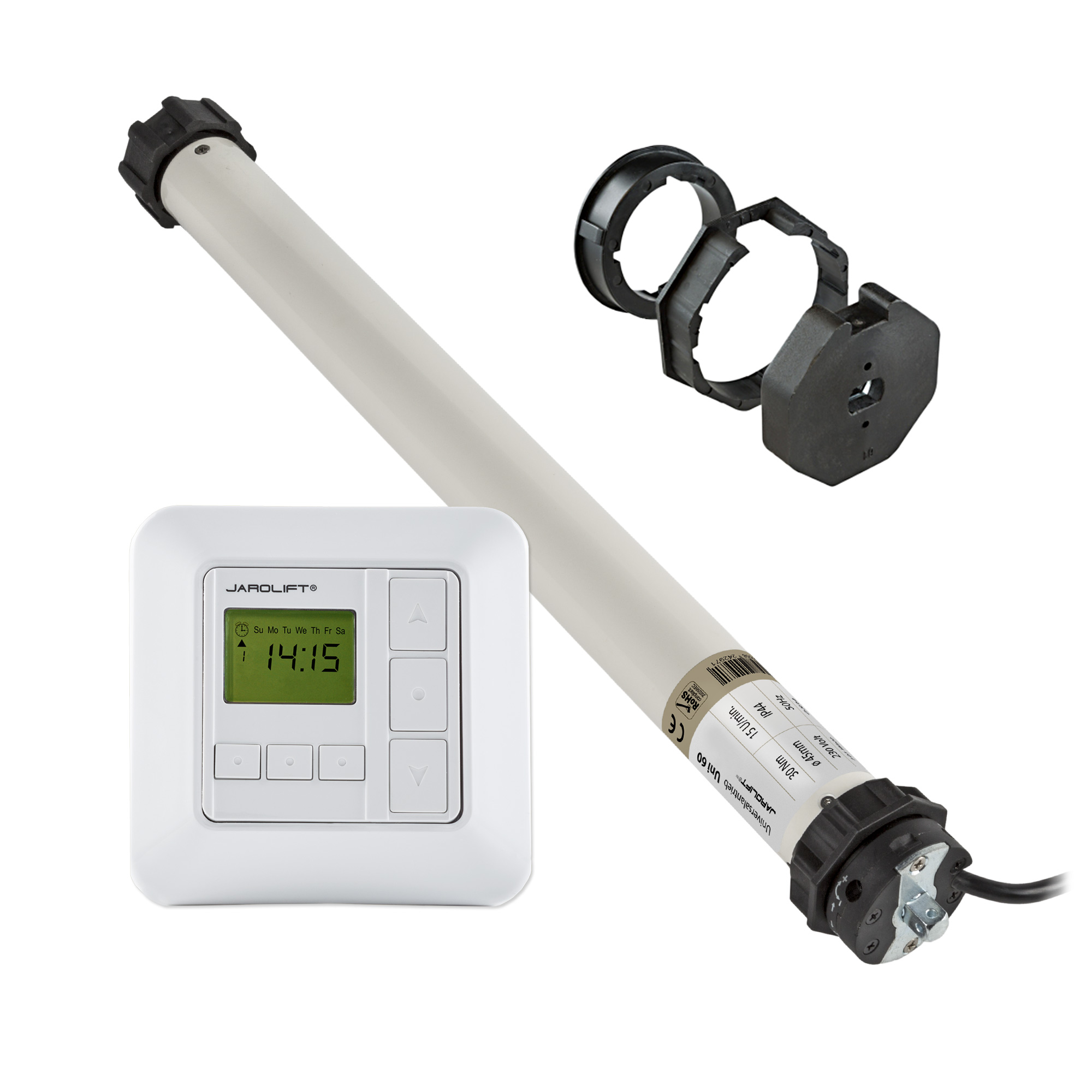 Moteur de volet roulant Universel | UNI60 (30 Nm / SW60) + Sevenlogic Comfort + Adaptateur SW70 SLAO70-45