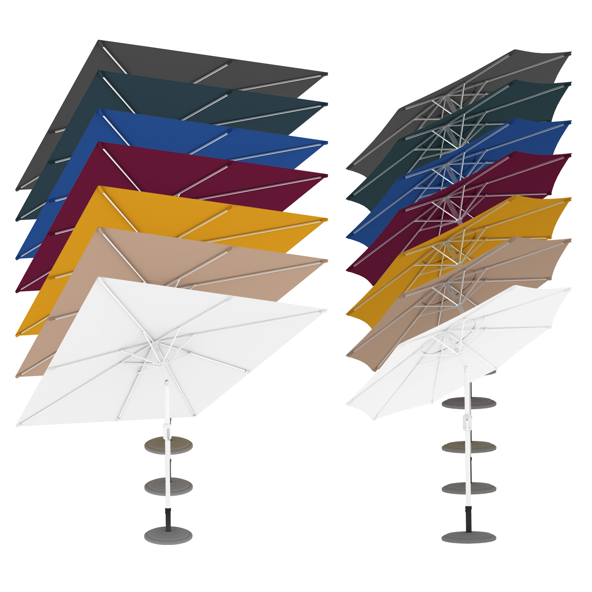Parasol interpara | 3,5 m, rond, crème | armature, anthracite