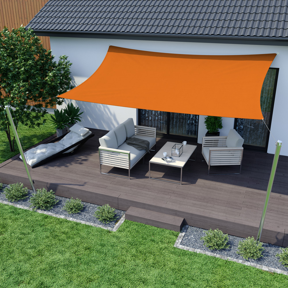 Voile d'ombrage - Polyester / Imperméable | 3,0 x 2,0 m, rectangulaire, orange