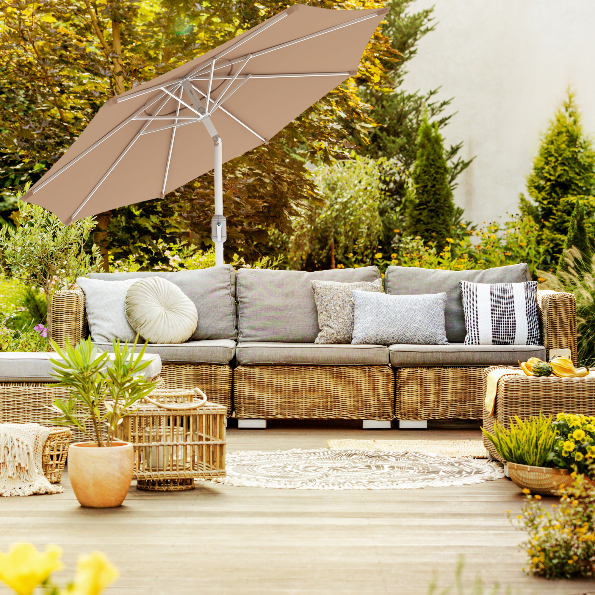 Structure de parasol Interpara | 3 x 3 m, carré, blanc