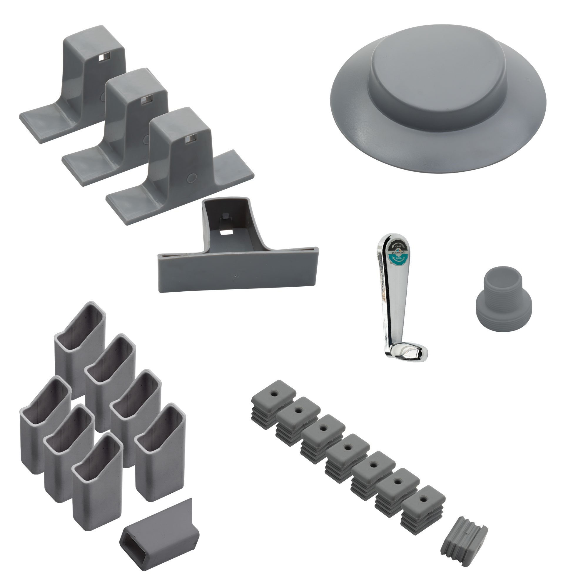 Kit de pièces de rechange pour grand parasol de jardin | argenté