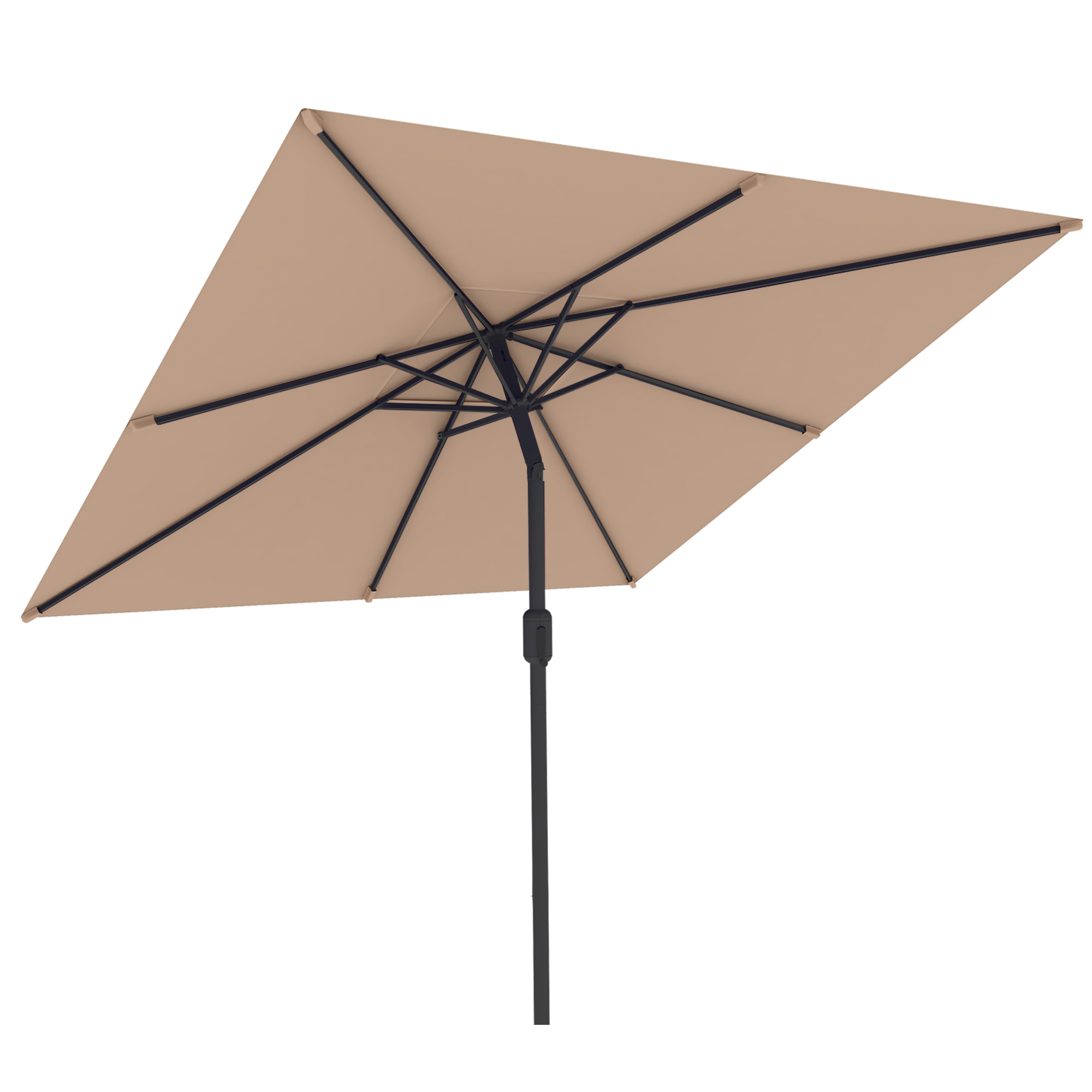 Parasol interpara | 3 x 3 m, carré, crème | armature, anthracite