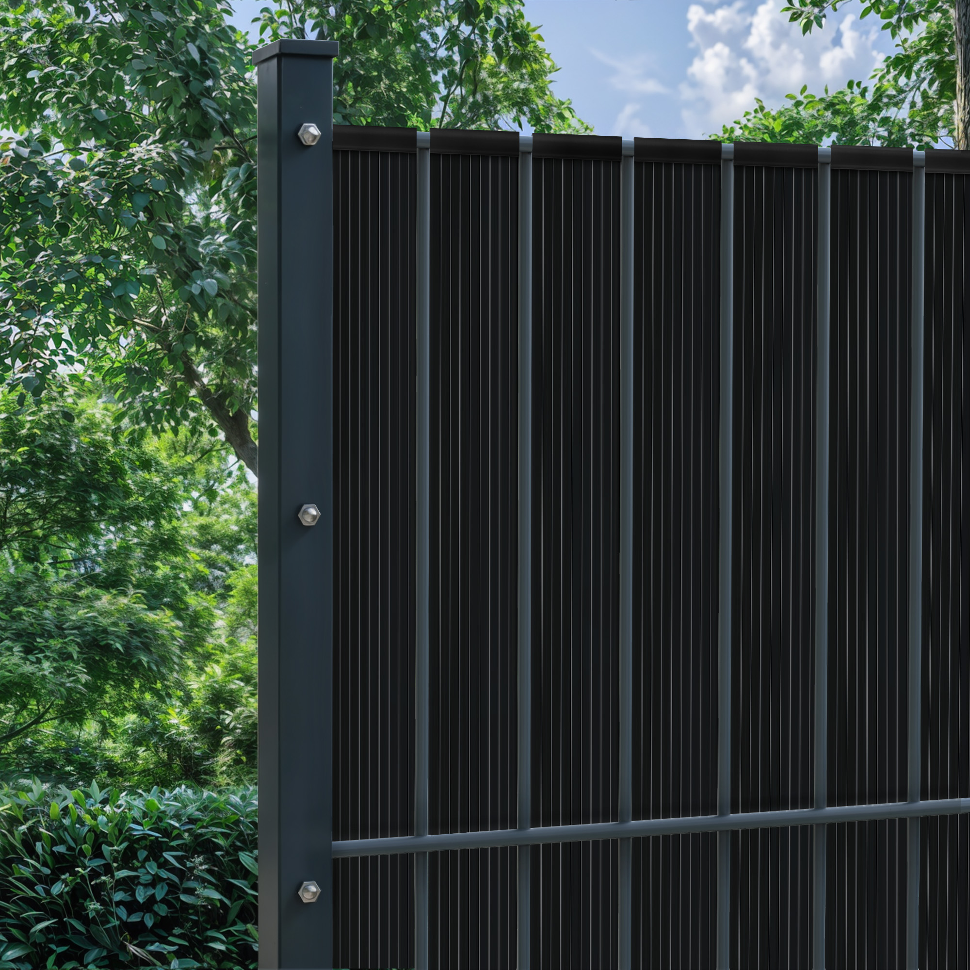 Bande d'occultation vertical en PVC résistant | 4,75 cm x 75 m, anthracite
