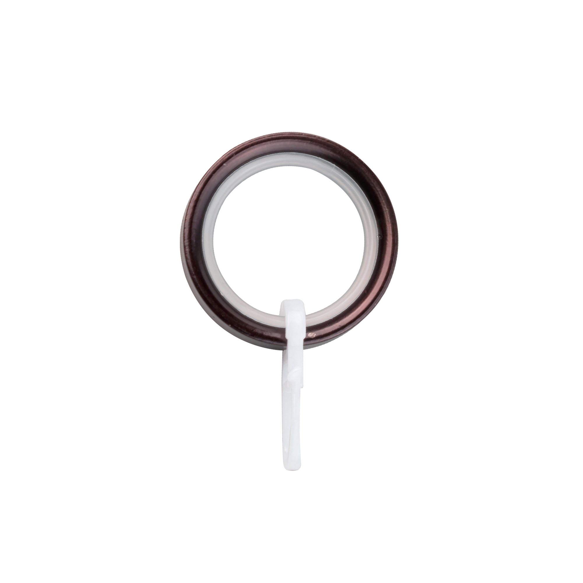 Anneau de rideau plat avec crochet à plis | ⌀ 19 mm, rouge-bronze brossé, 10 pièces