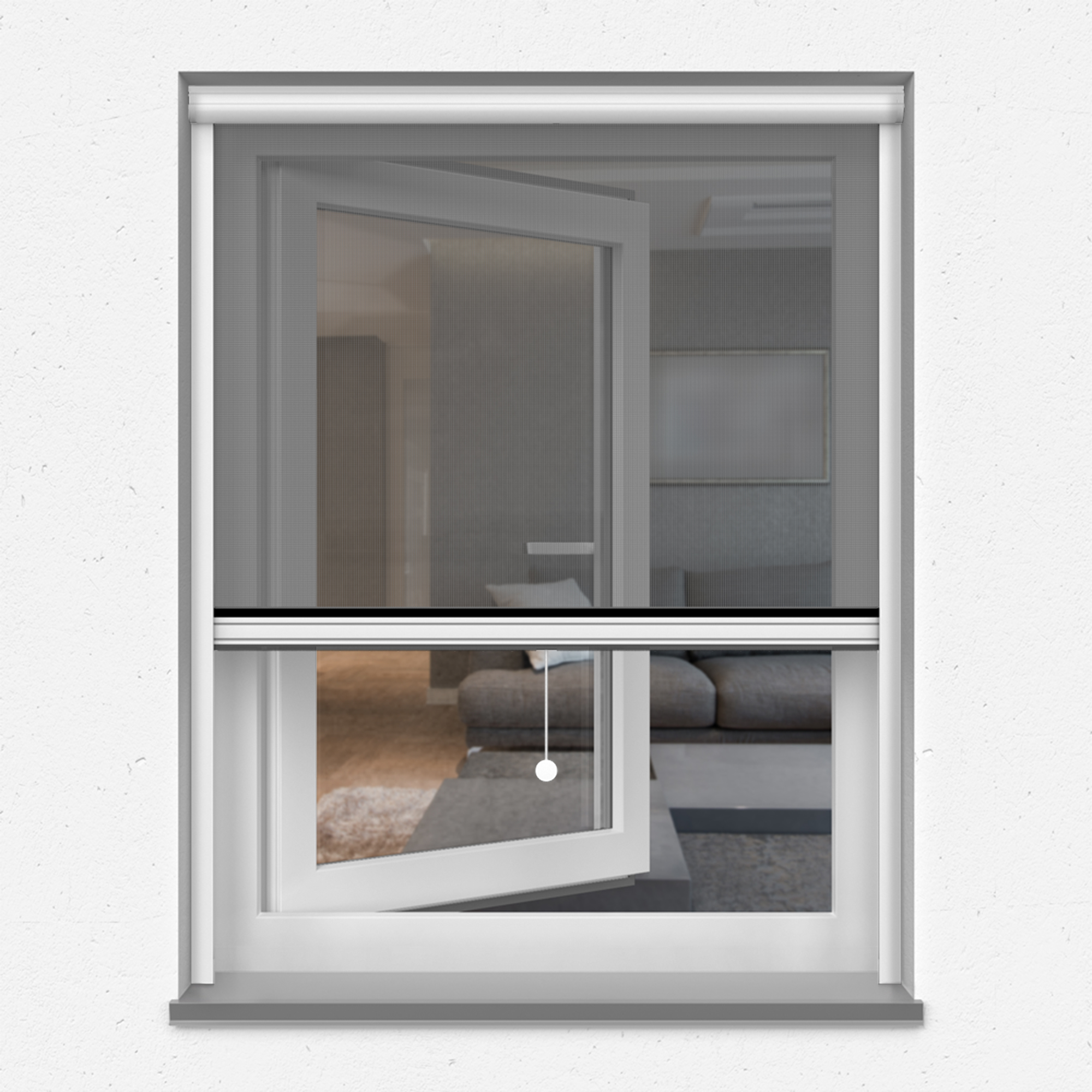 Moustiquaire enroulable verticale 4 en 1 Zanzara | Cadre en aluminium, 70 x 130 cm, blanc