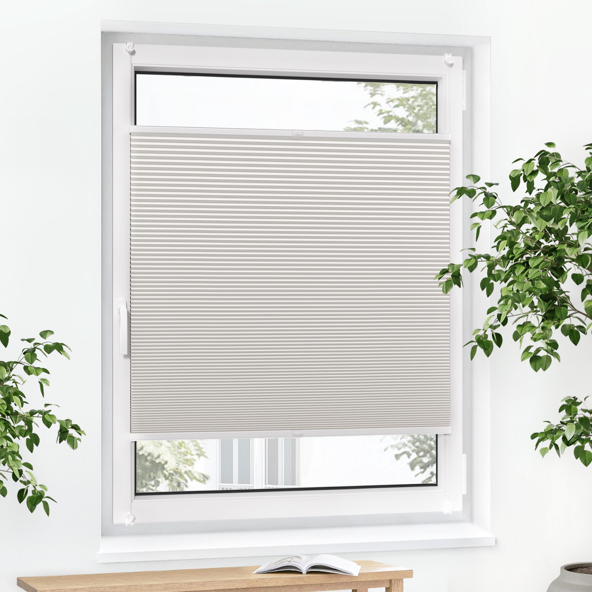 Store plissé en nid d'abeille Pure | Occultant, 100 x 100 cm, beige