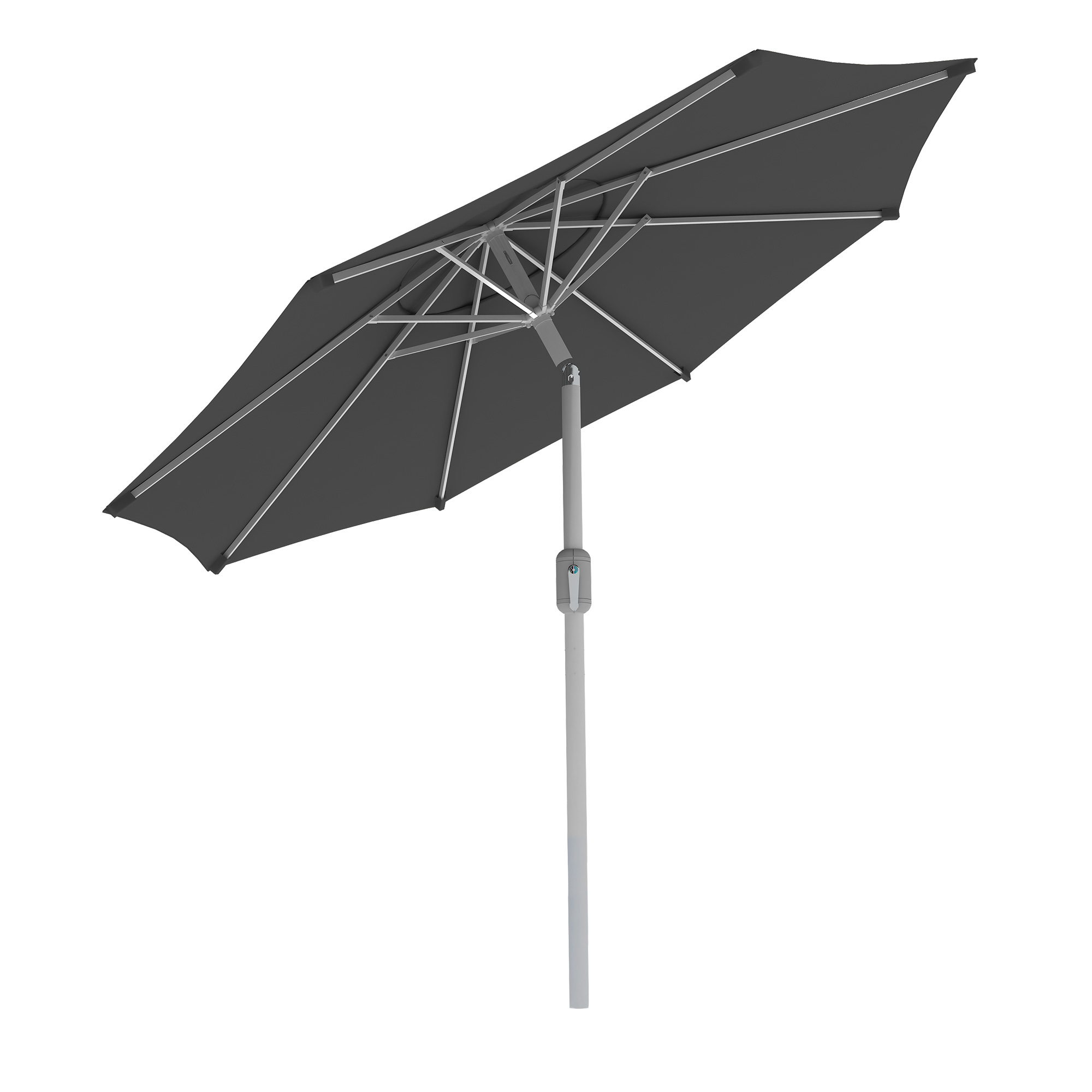 Parasol interpara | 3,5 m, rond, gris | armature, blanc