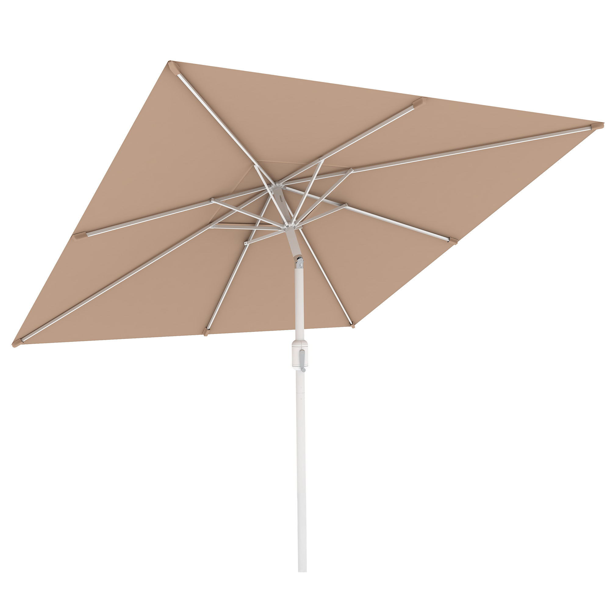 Parasol interpara | 3 x 3 m, carré, crème | armature, blanc