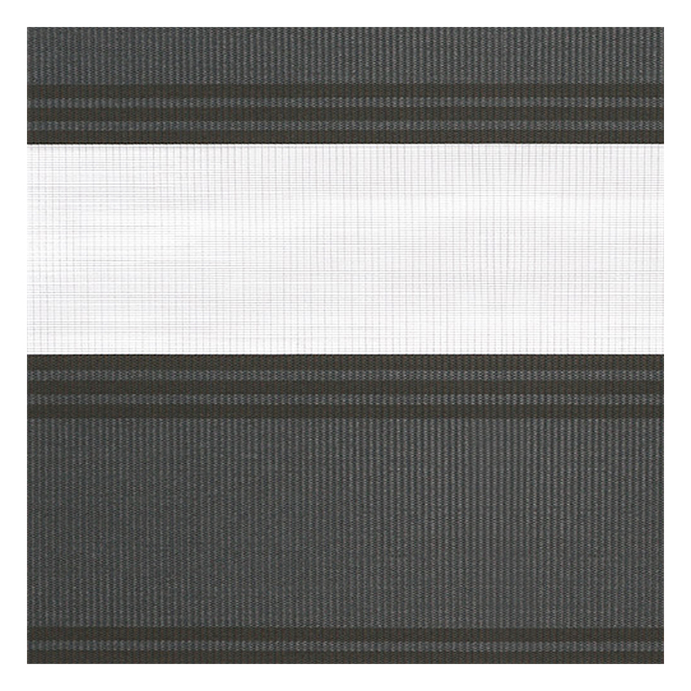 Échantillon tissu pour store enrouleur jour nuit sur mesure | B465 gris-noir / translucide / Stripes