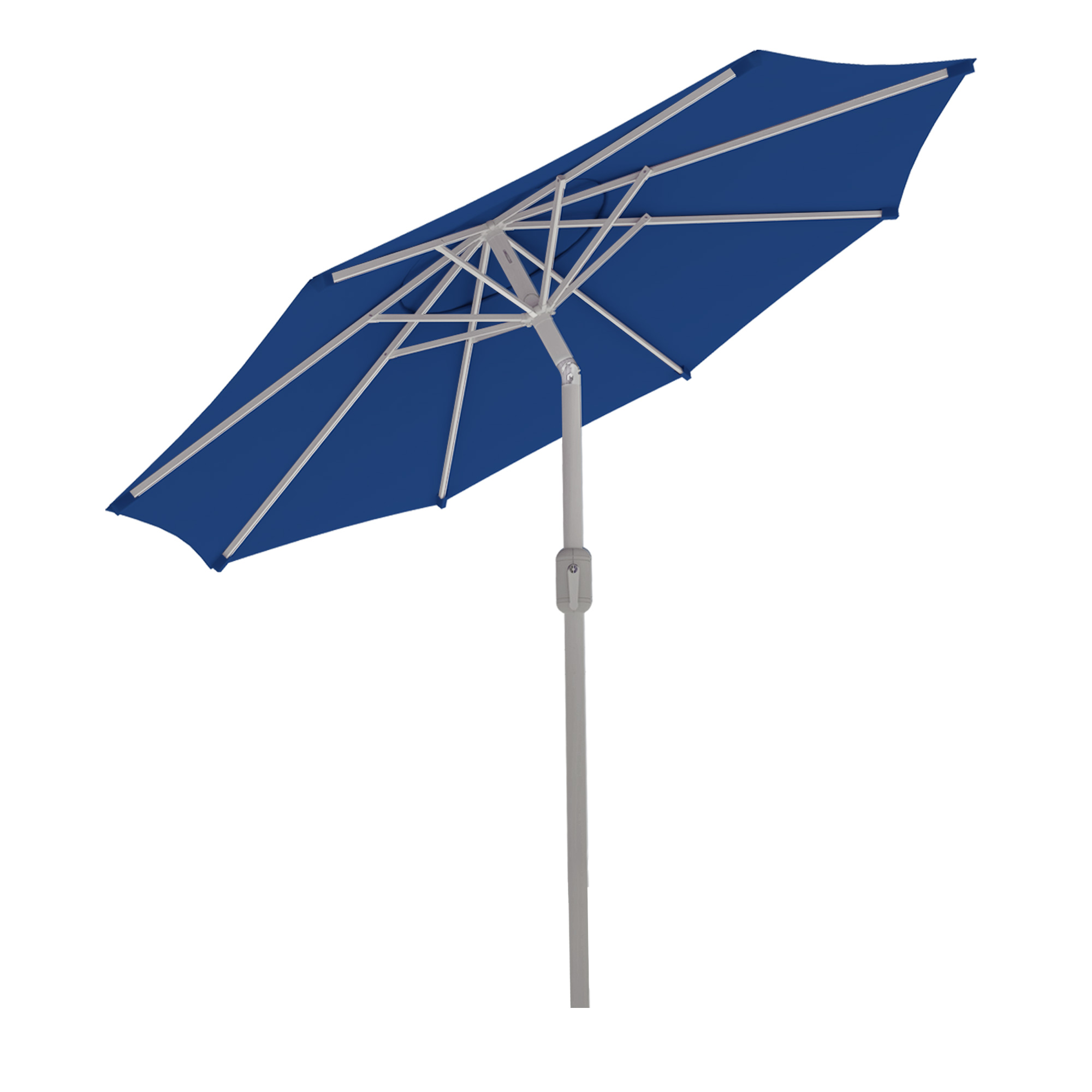 Parasol interpara | 3,5 m, rond, bleu | armature, argenté