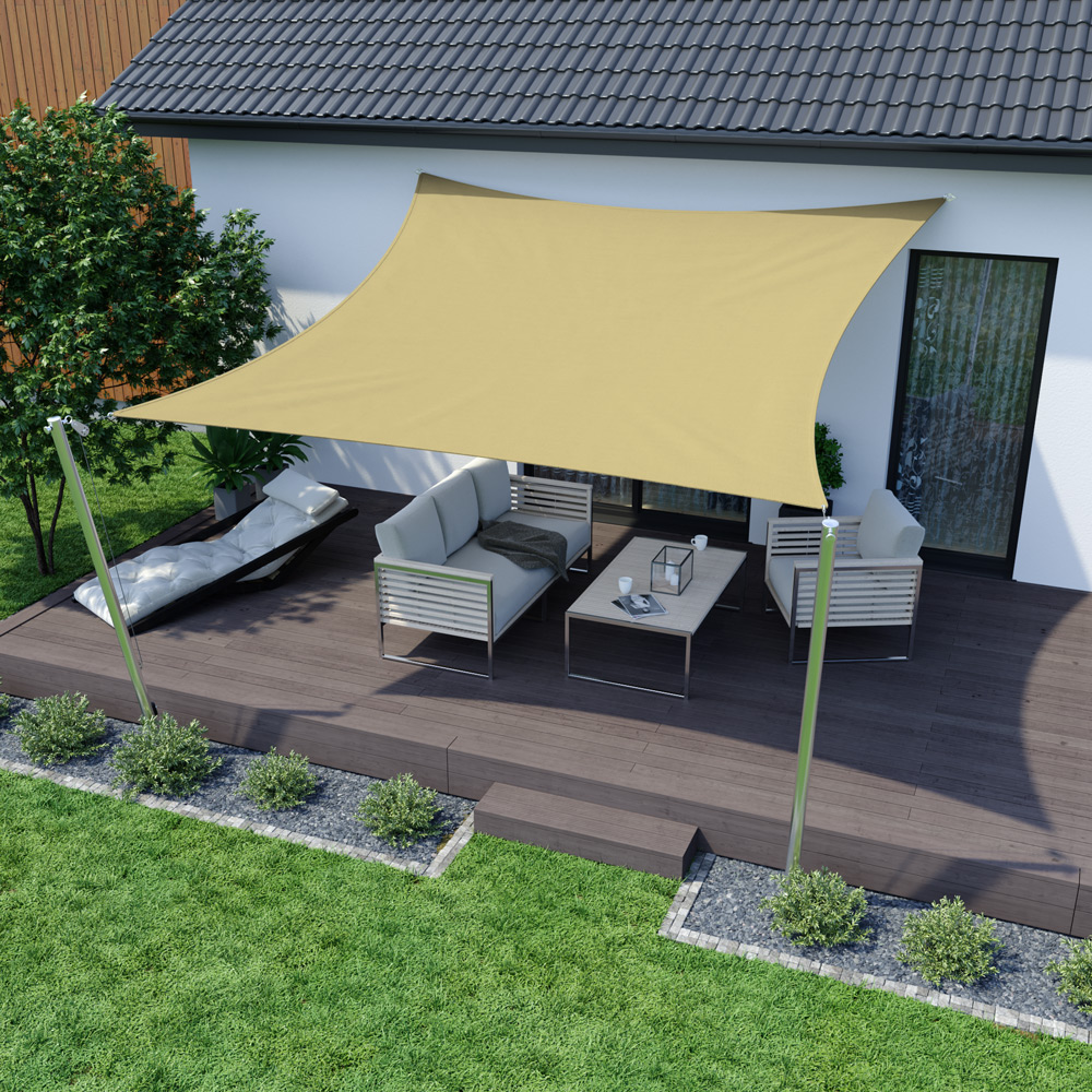 Voile d'ombrage - Polyester / Imperméable | 3,0 x 3,0 m, carré, sable