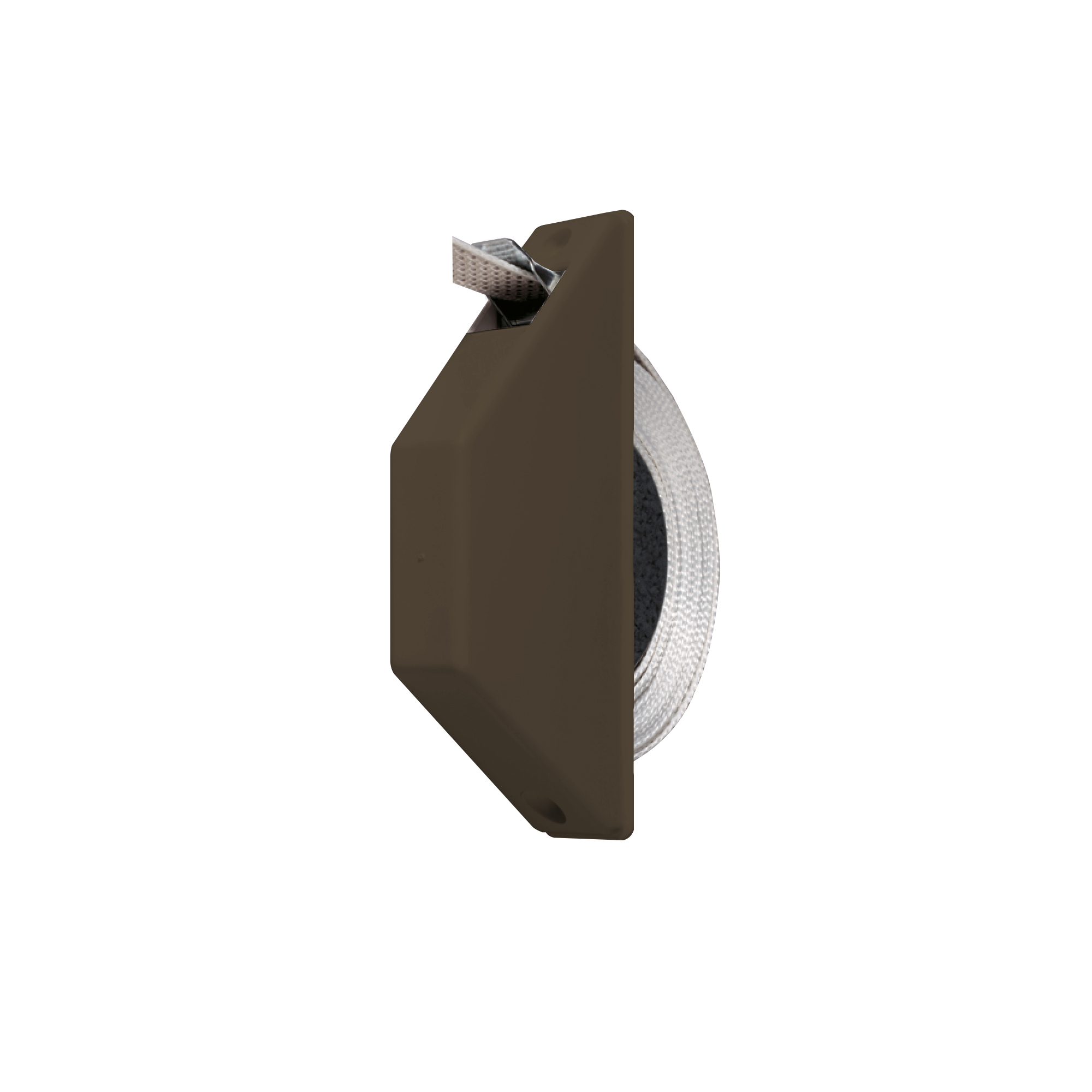 Enrouleur de sangle mini semi-encastré | brun / incl. 5 m de sangle