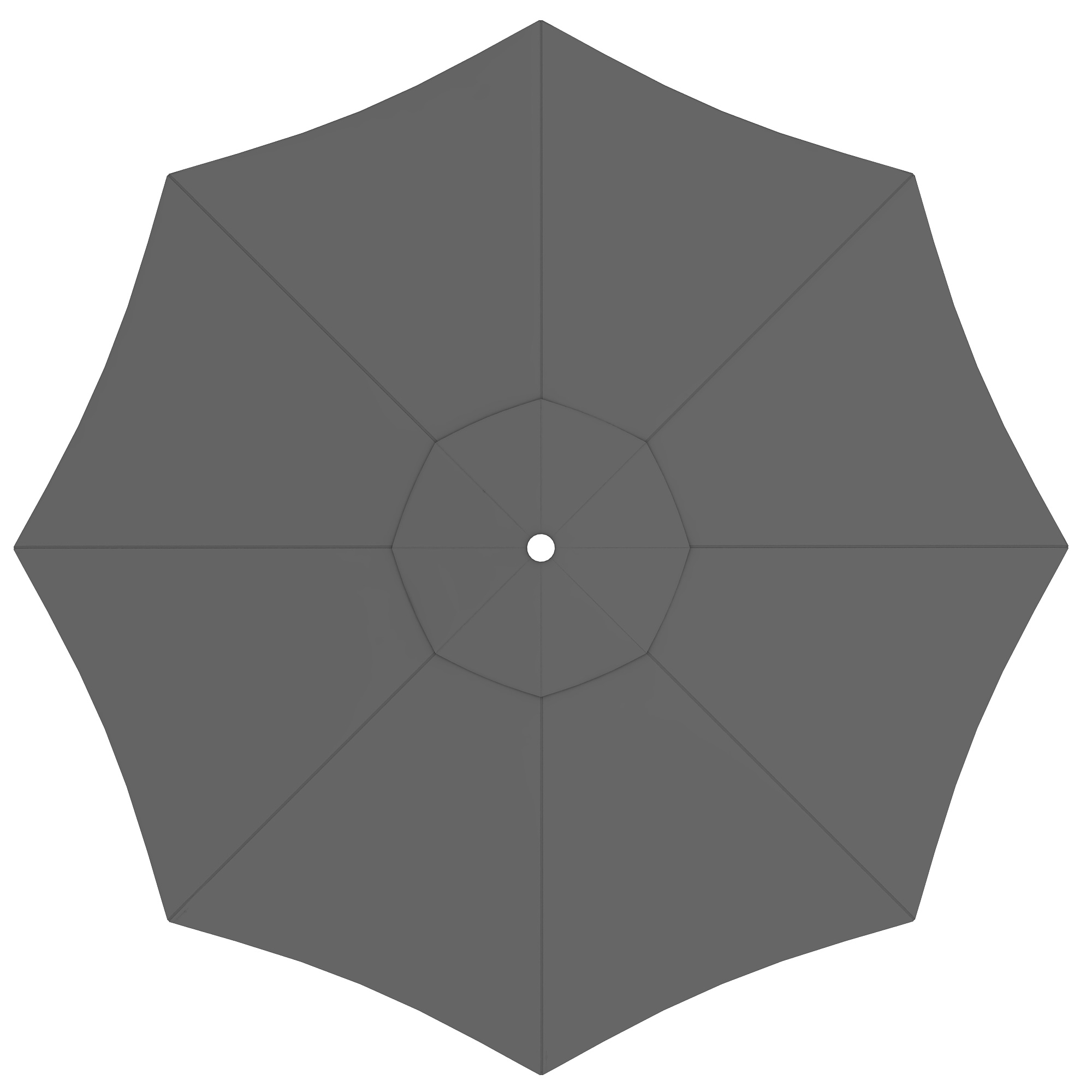 Toile pour parasol interpara | 3,5 m, rond, gris