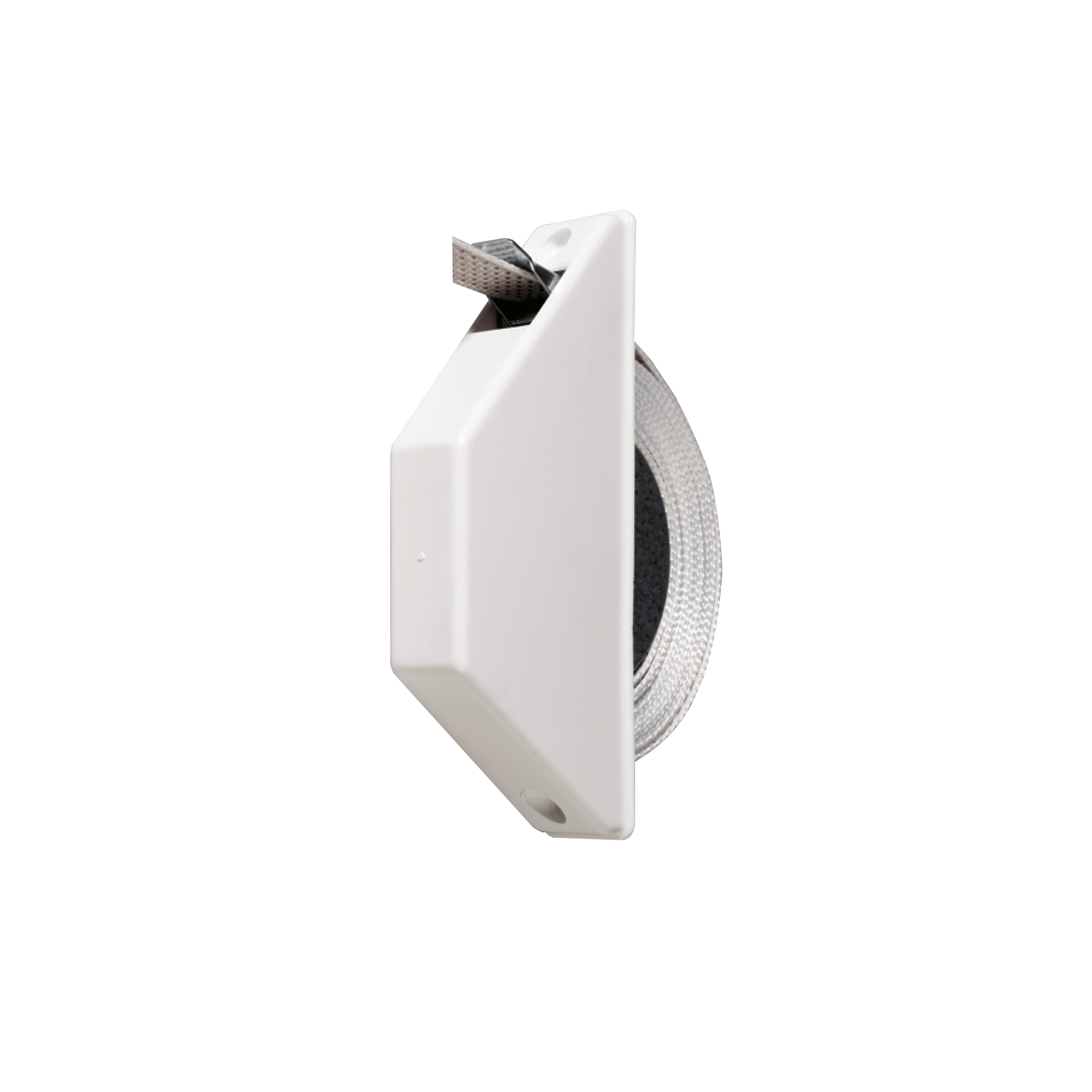 Enrouleur de sangle mini semi-encastré | blanc / incl. 5 m de sangle