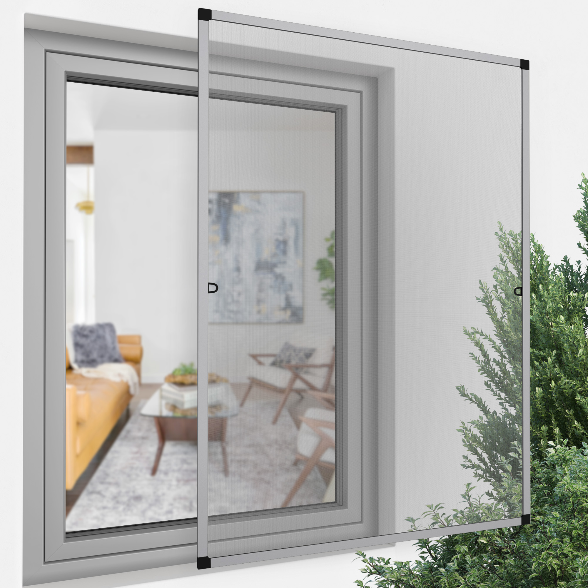 Moustiquaire cadre fixe pour fenêtre ProfiLine | 130 x 150 cm, argenté