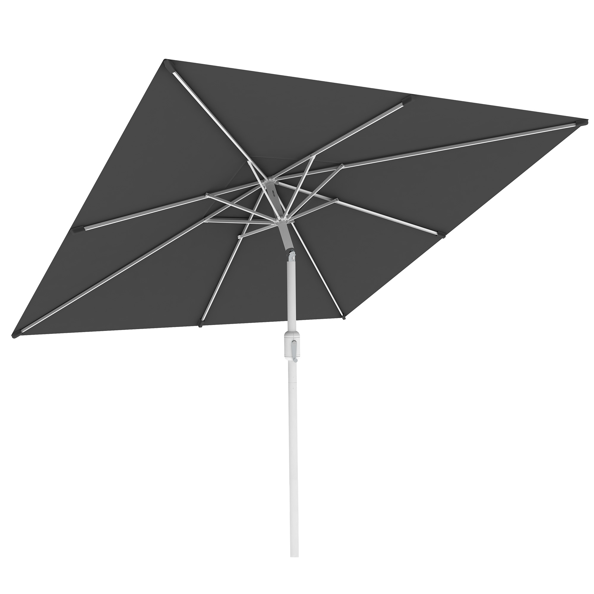 Parasol interpara | 3 x 3 m, carré, gris | armature, blanc