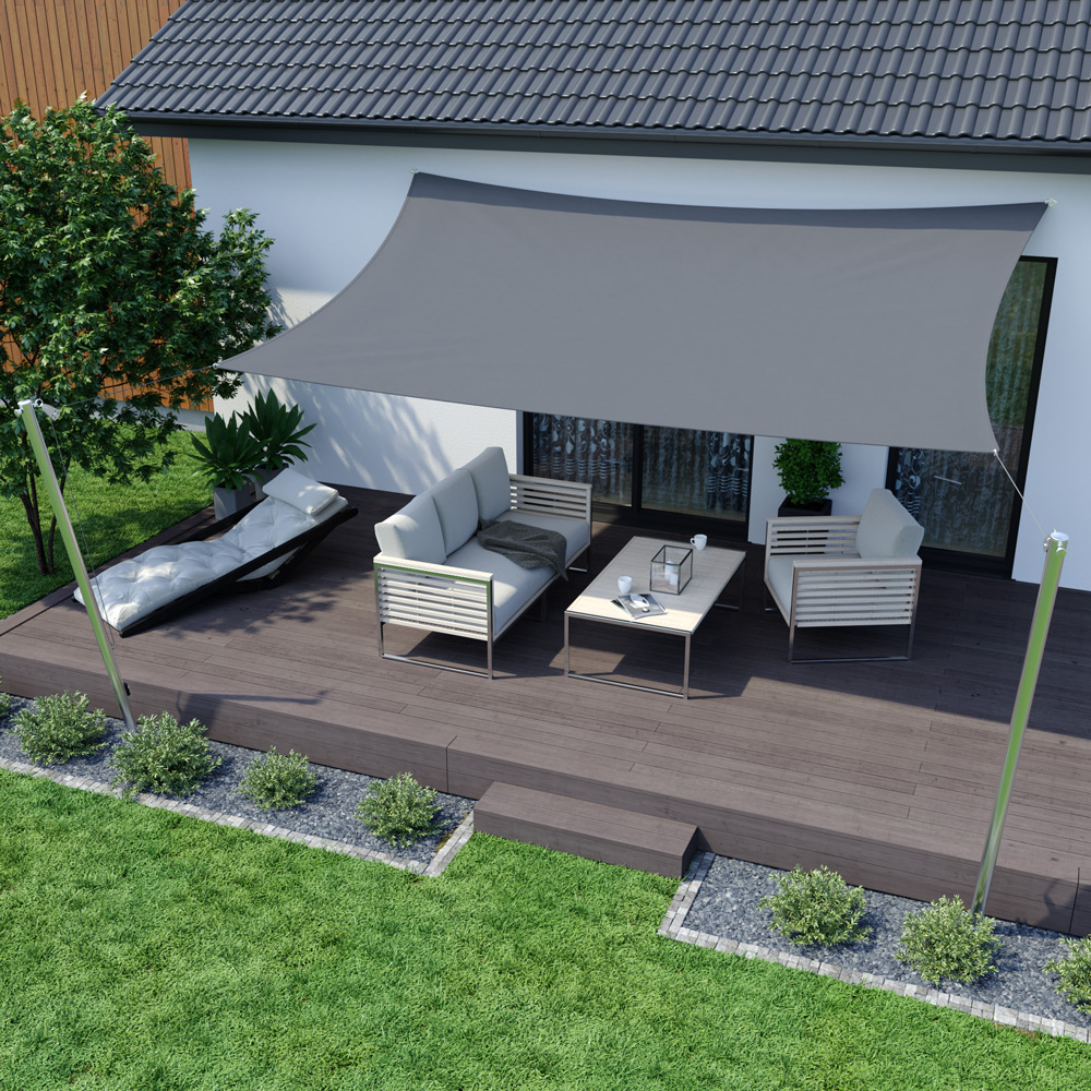 Voile d'ombrage - Polyester / Imperméable | 3,0 x 2,0 m, rectangulaire, anthracite