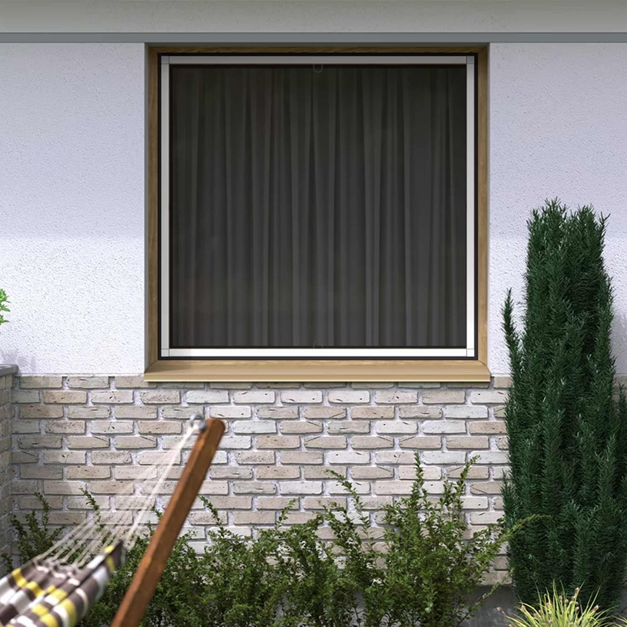 Moustiquaire cadre fixe BrushLine 2000 pour fenêtres | 70 x 150 cm, blanc