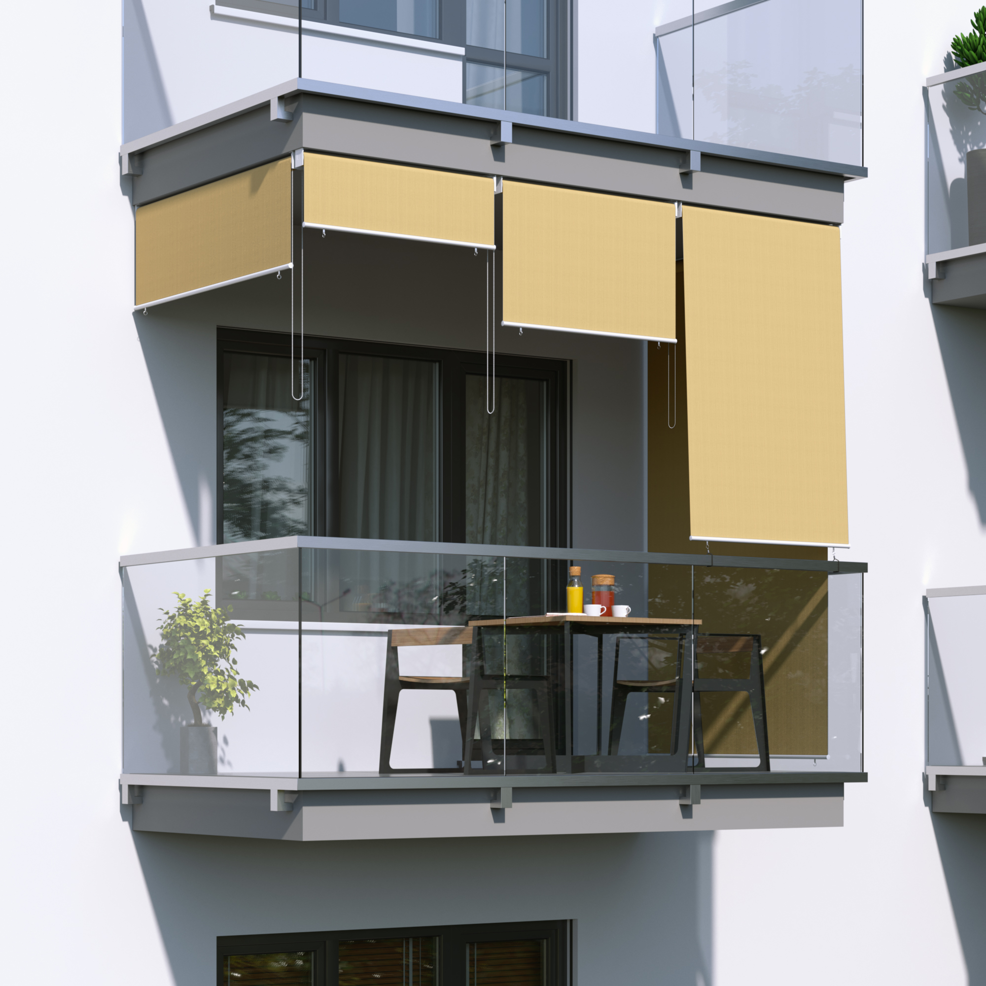 Store extérieur vertical pour balcon | 100 x 140 cm, sable