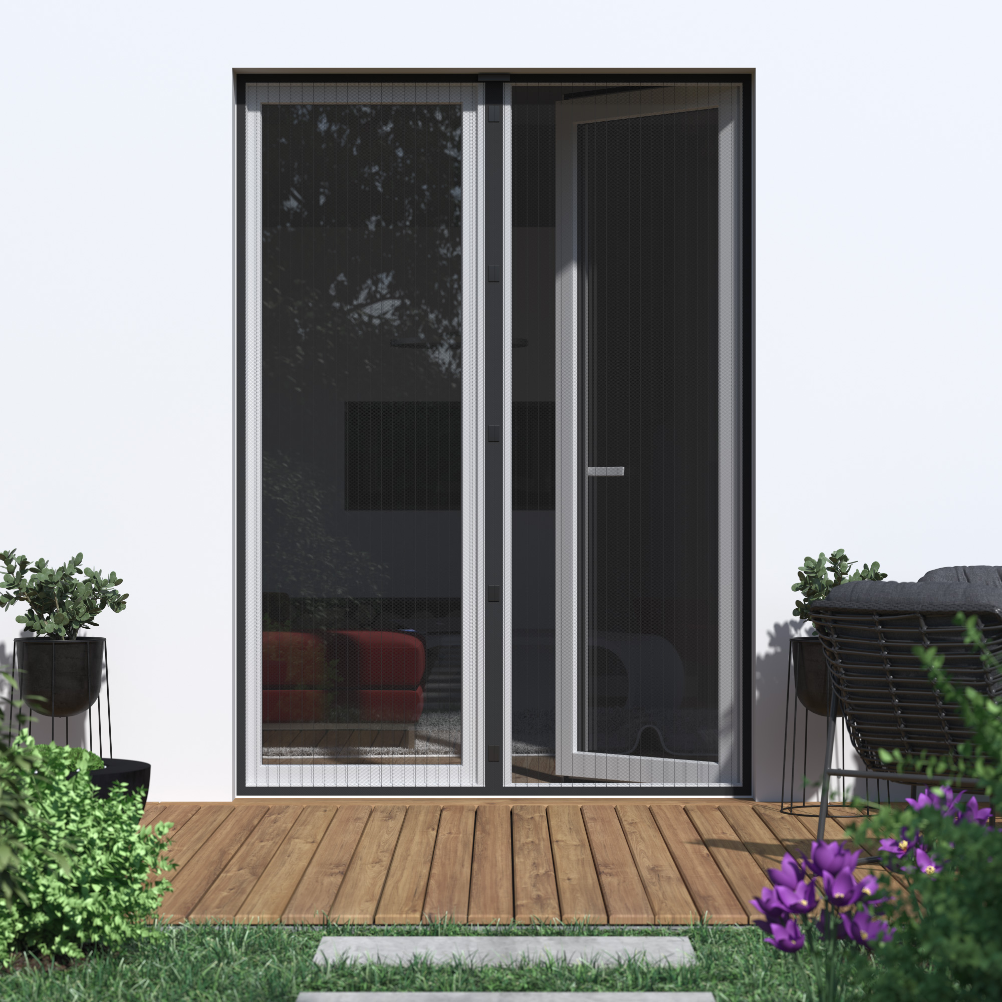 Moustiquaire magnétique pour porte | 110 x 220 cm, noir
