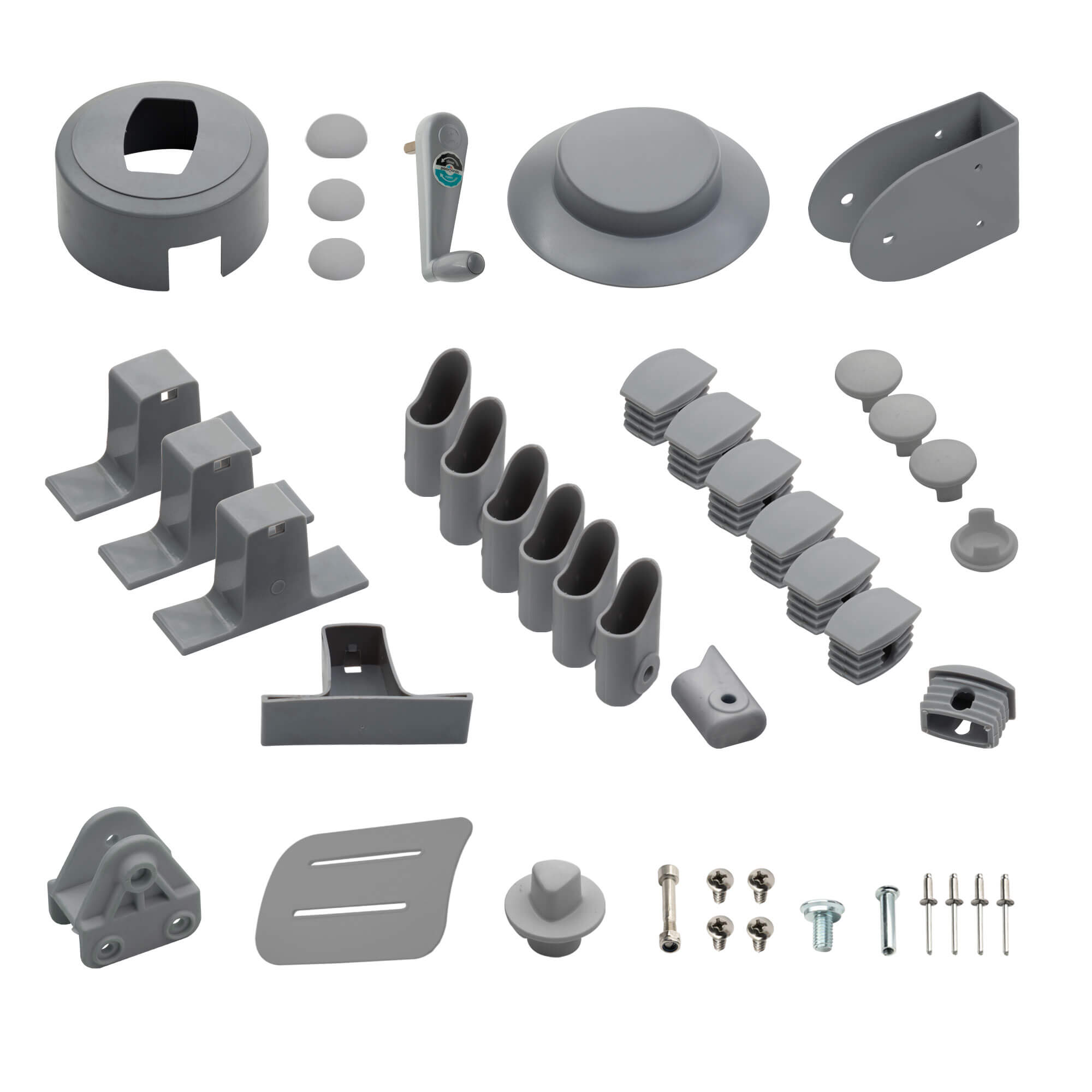 Kit de pièces de rechange pour parasol déporté parapenda (Plus) | 4 x 3 m, rectangulaire, argenté