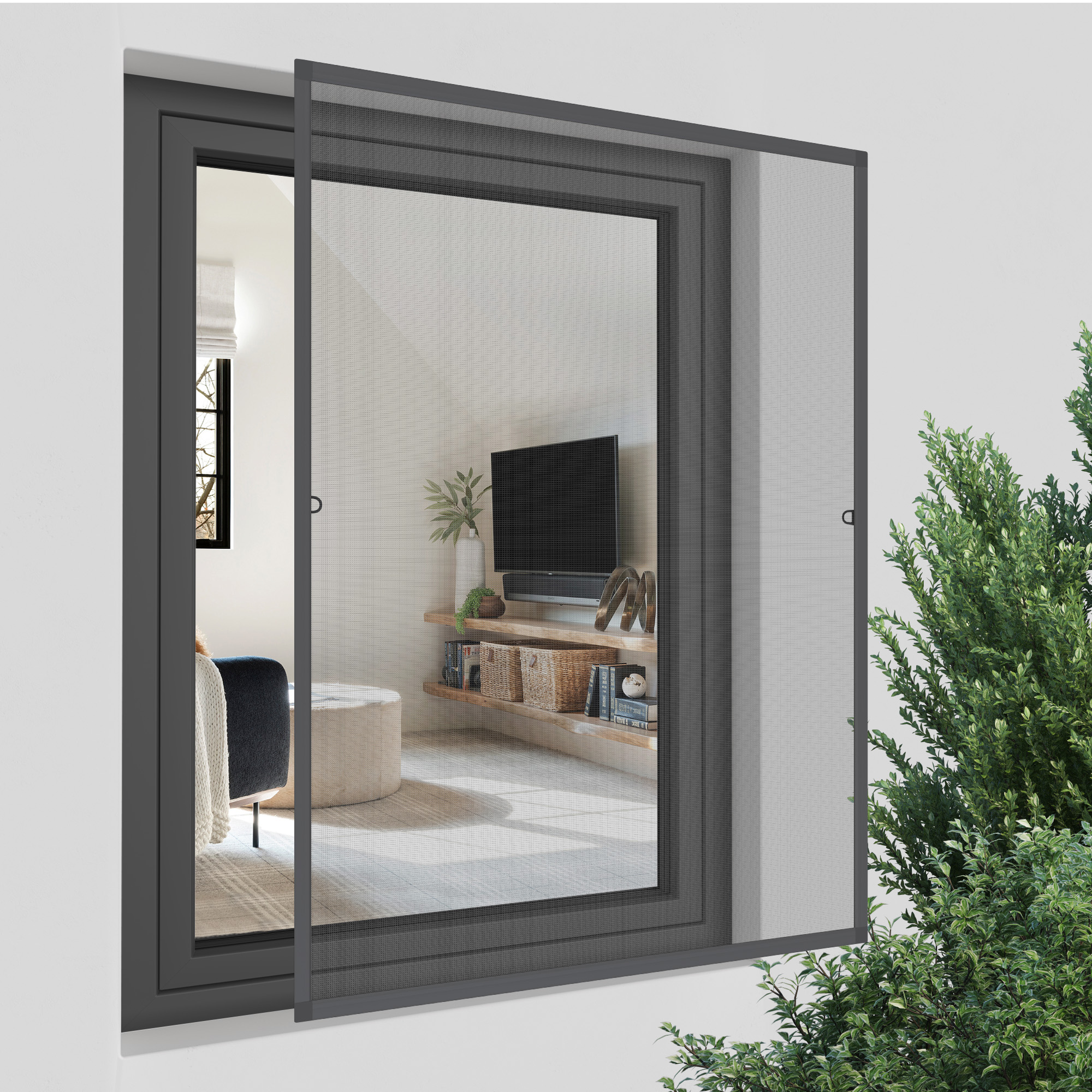 Moustiquaire cadre fixe pour fenêtre SlimLine | 60 x 150 cm, anthracite