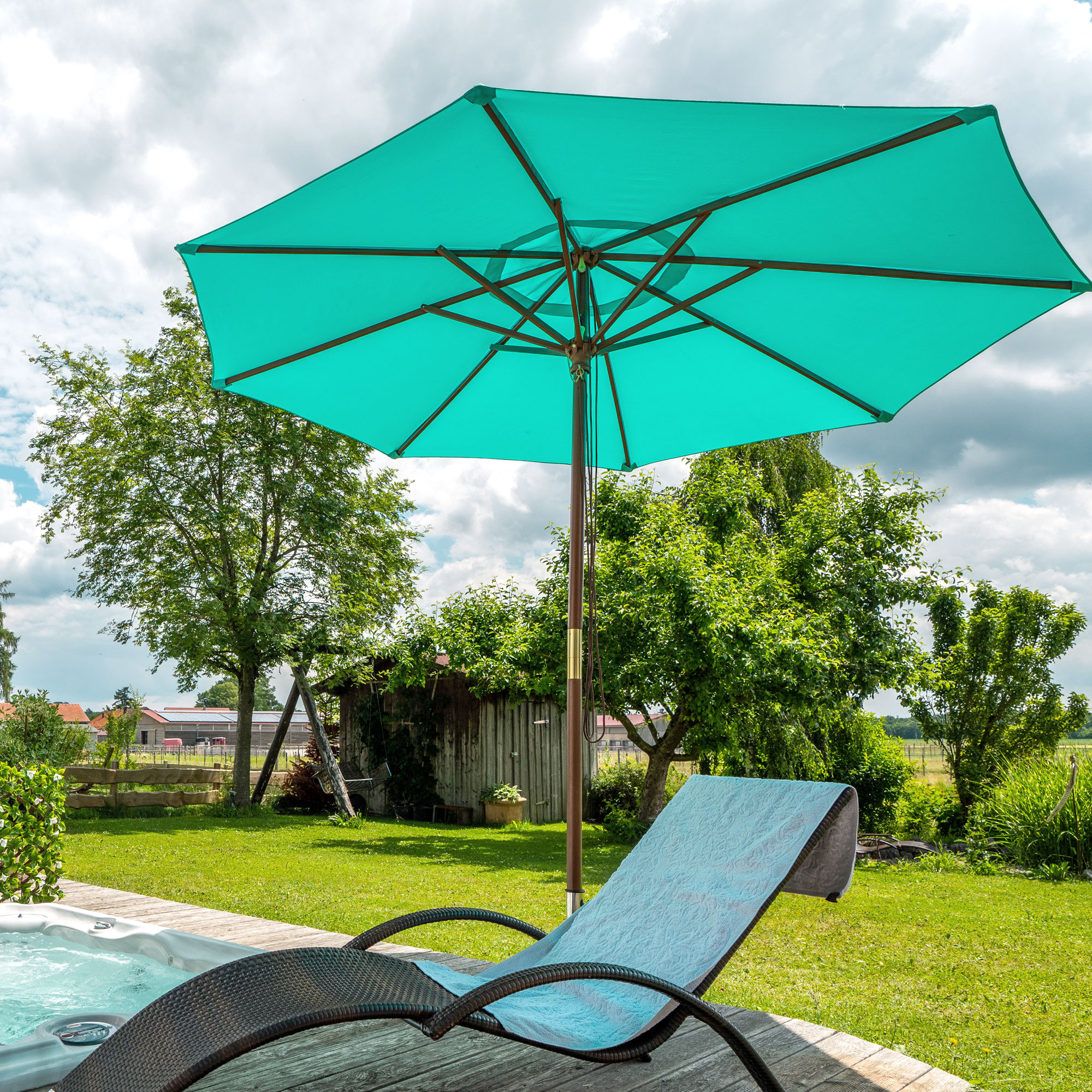Parasol pliable paramadera | 3 m, rond, menthe