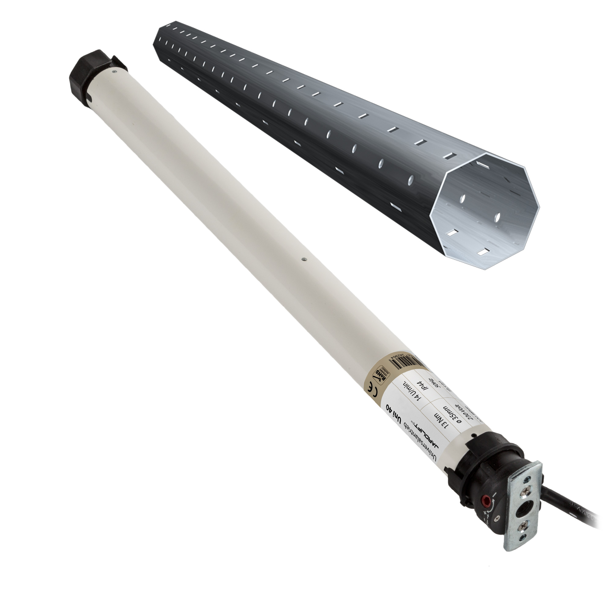 Moteur de volet roulant Universel | UNI40 (13 Nm / SW40) + Kit tube en applique 4