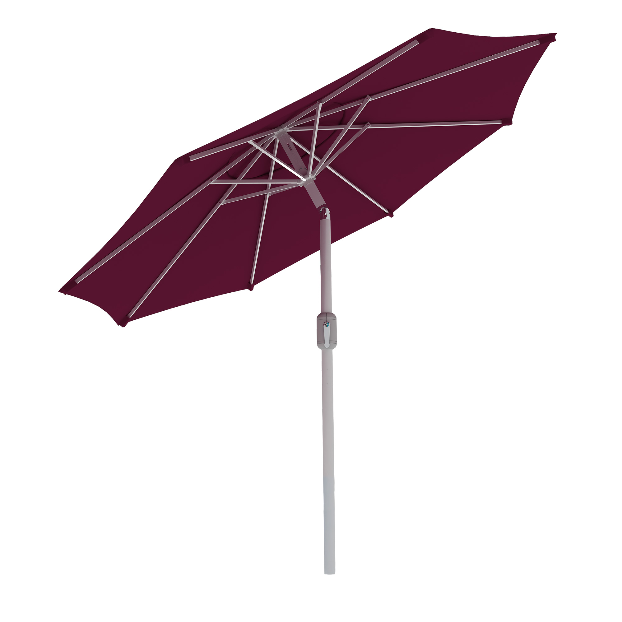 Parasol interpara | 3,5 m, rond, bordeaux | armature, blanc
